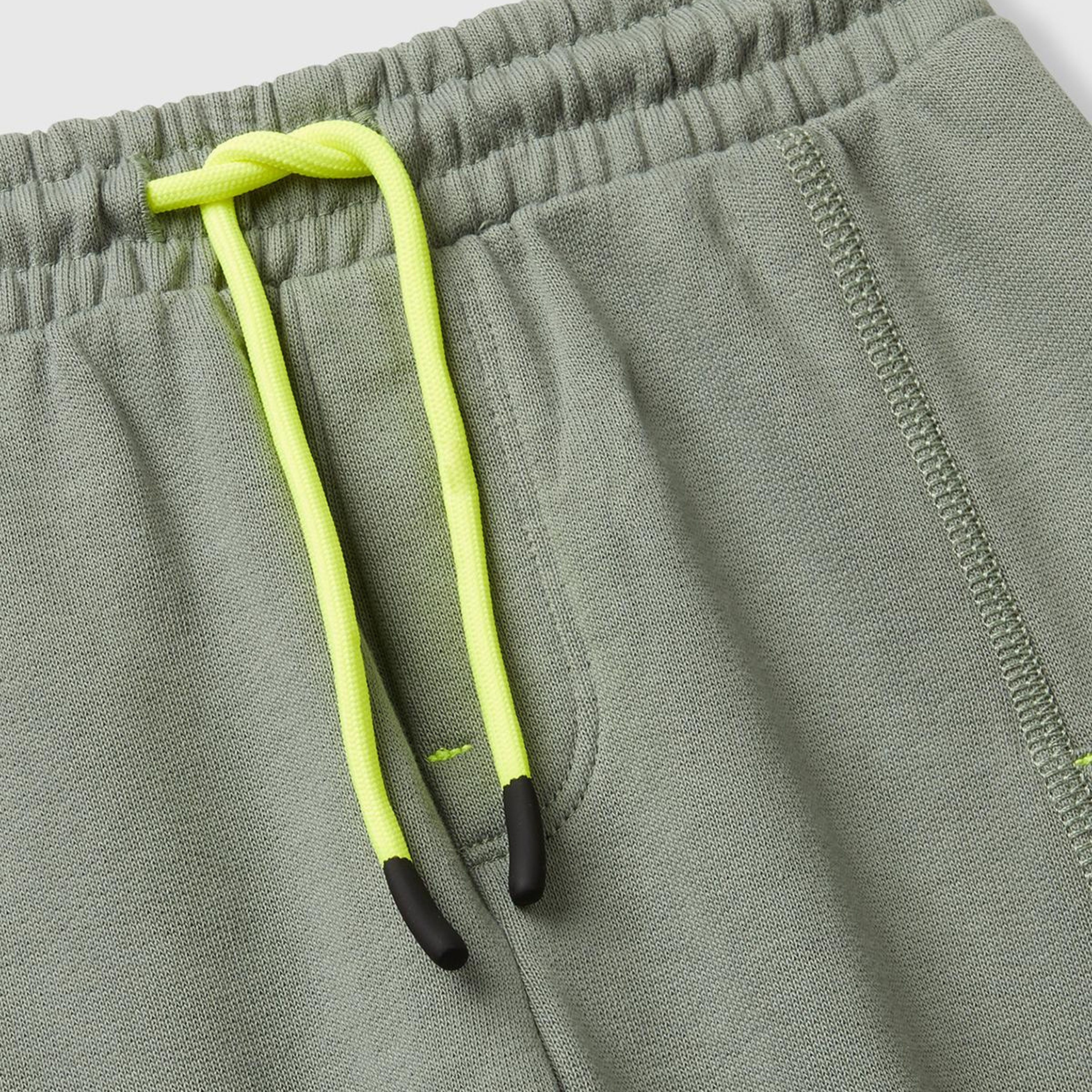 Erkek Çocuk Haki Büzgü İpli Yan Cepli Relaxed Fit Jogger Eşofman Altı