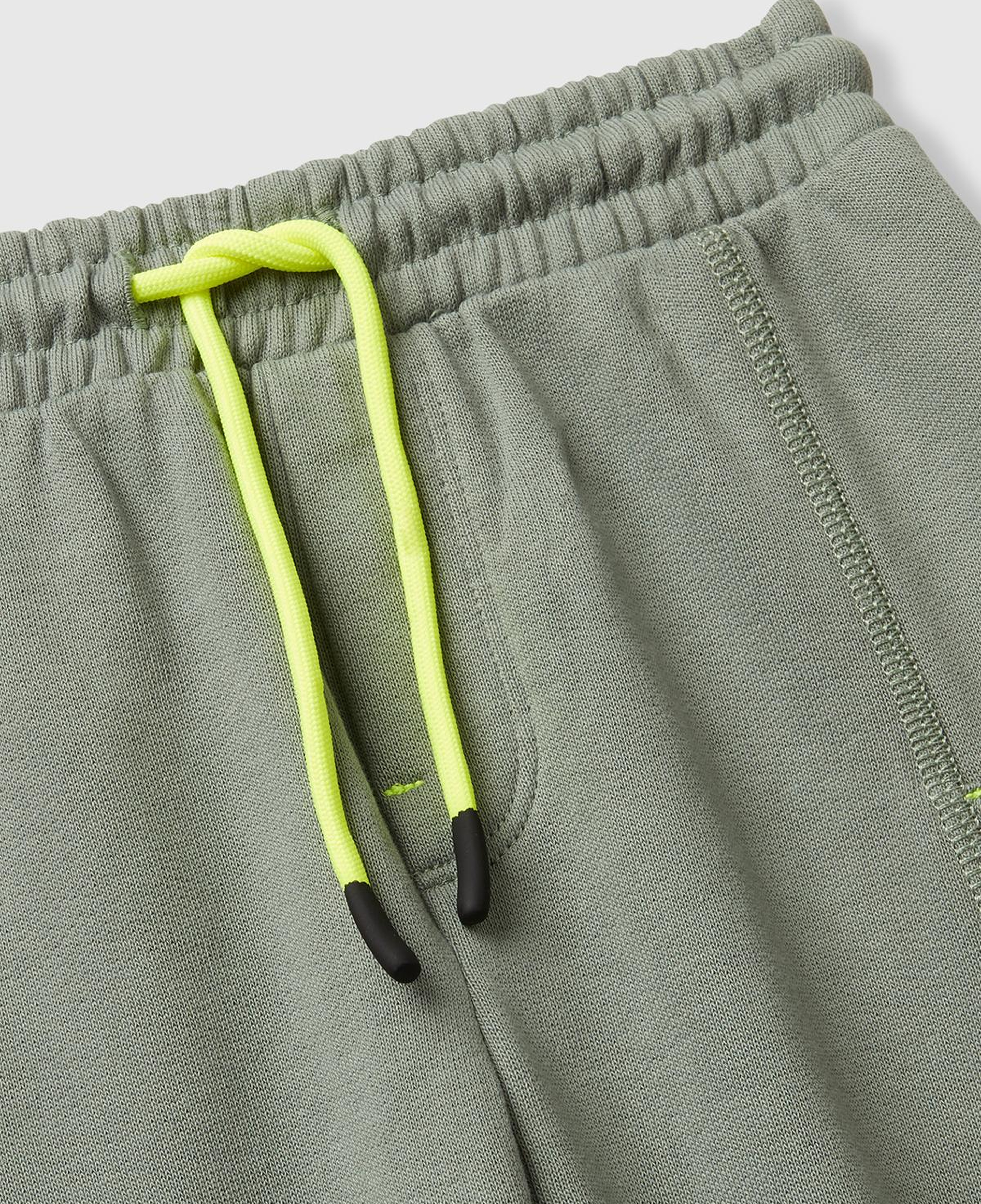 Erkek Çocuk Haki Büzgü İpli Yan Cepli Relaxed Fit Jogger Eşofman Altı