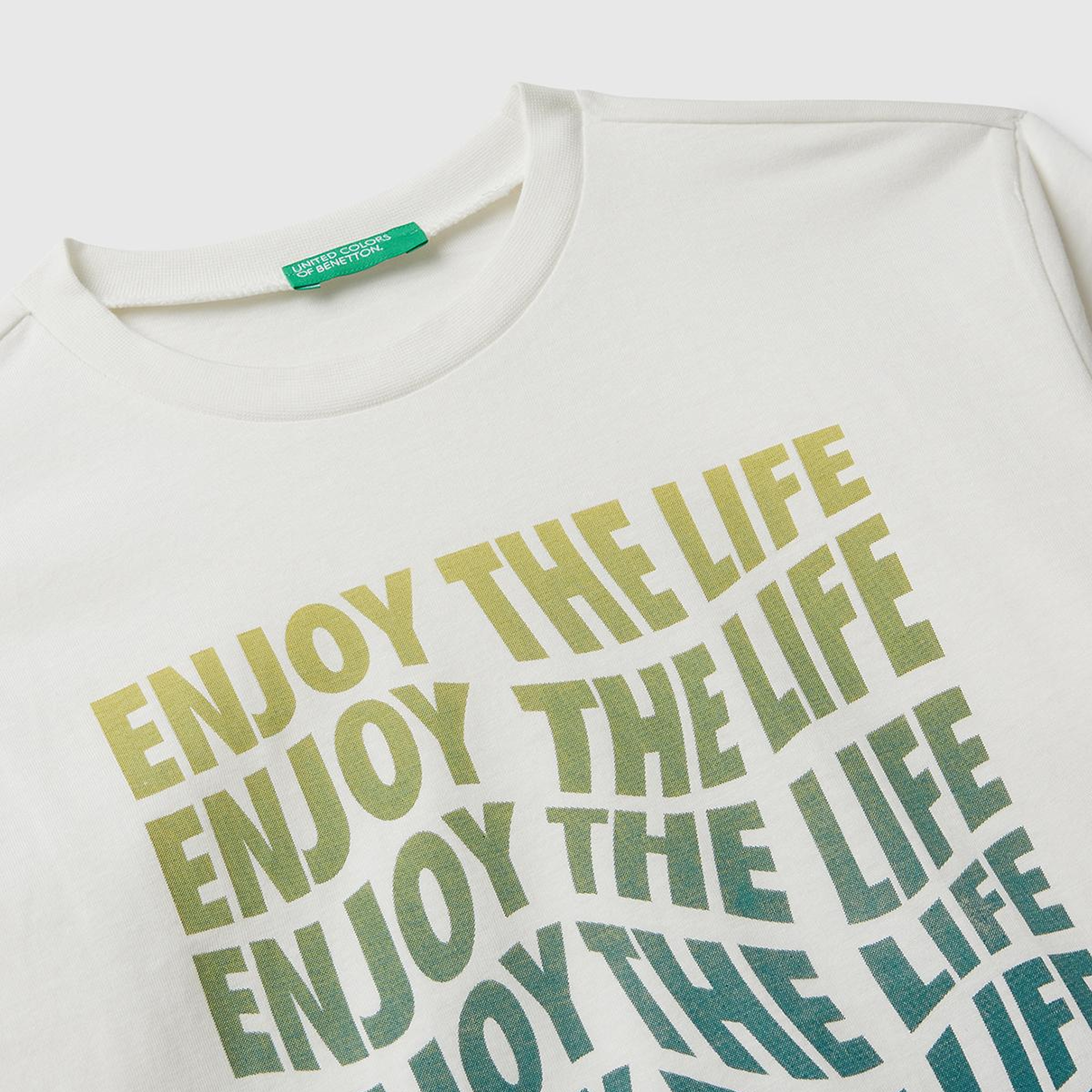 Erkek Çocuk Ekru Önü Baskılı Bisiklet Yaka Uzun Kollu T-shirt