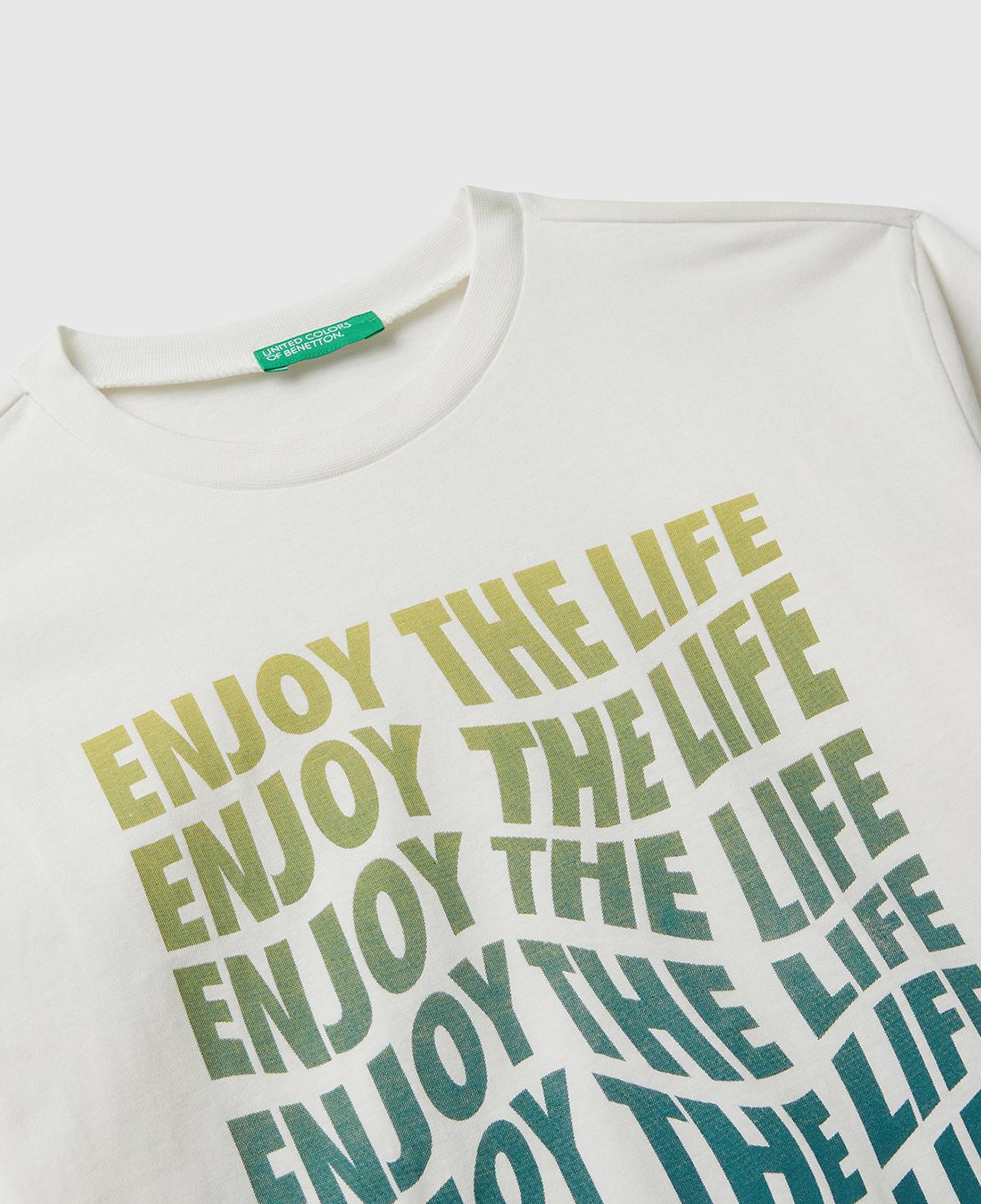 Erkek Çocuk Ekru Önü Baskılı Bisiklet Yaka Uzun Kollu T-shirt