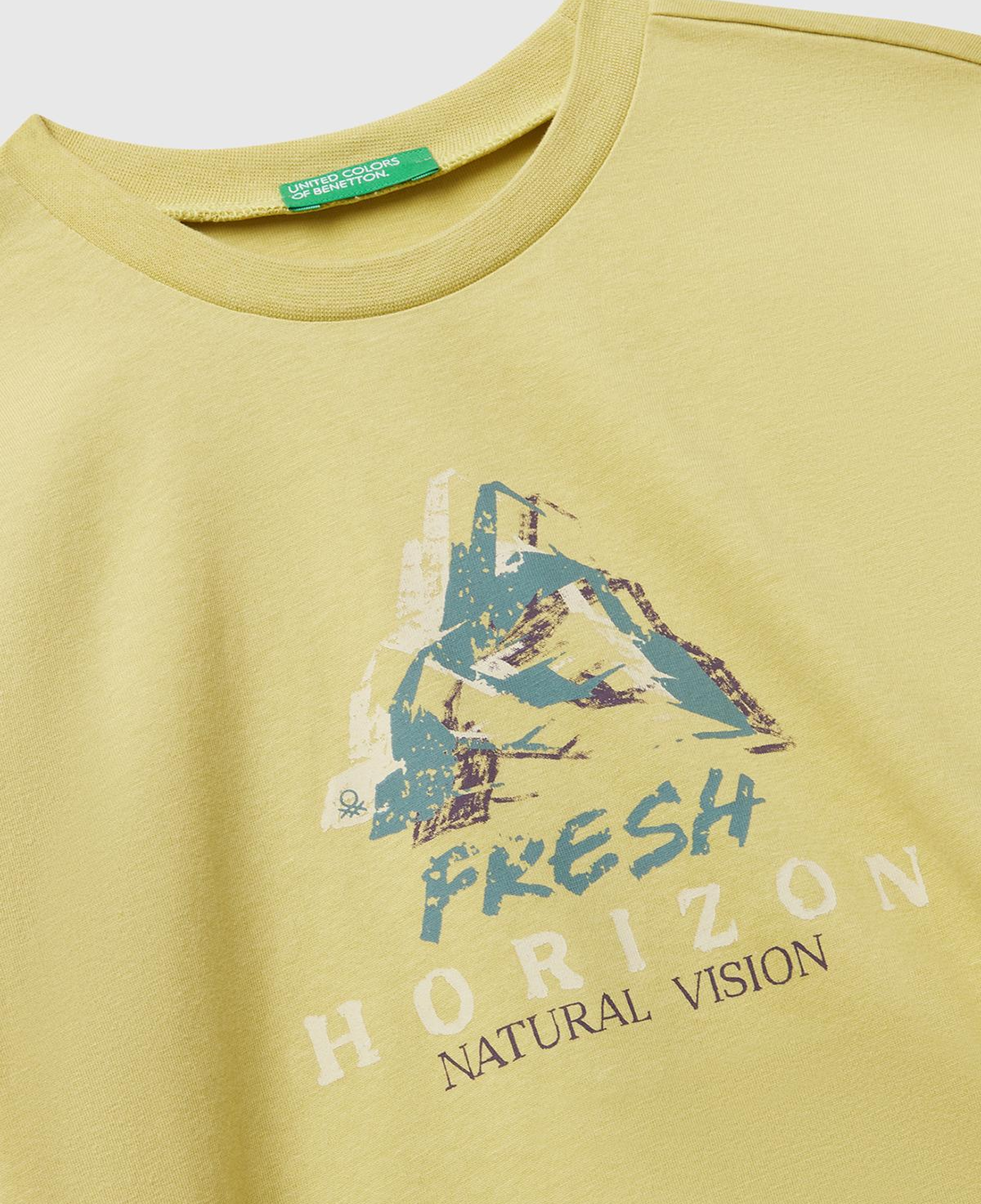 Erkek Çocuk Hardal Önü Baskılı Bisiklet Yaka Uzun Kollu T-shirt