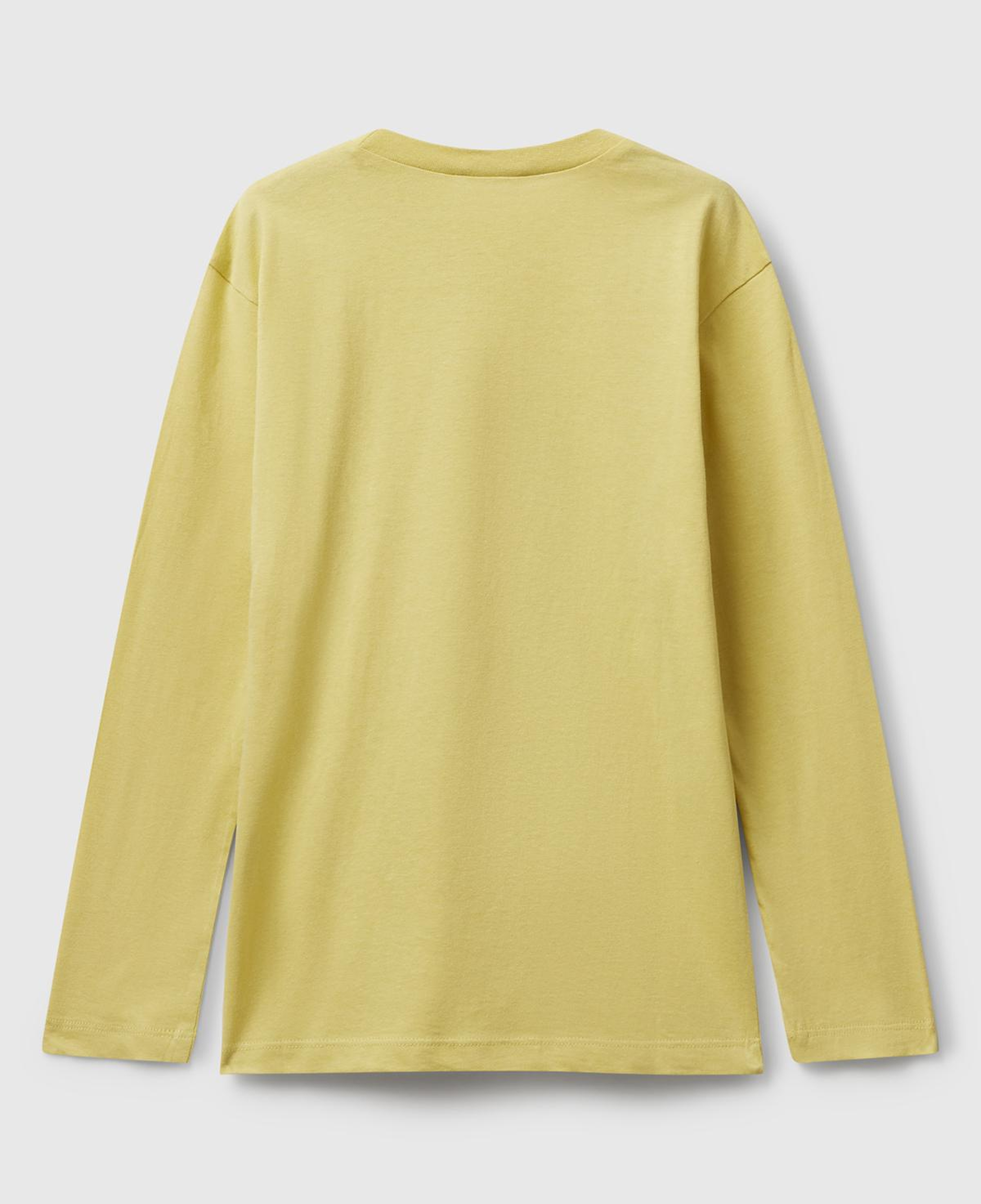 Erkek Çocuk Hardal Önü Baskılı Bisiklet Yaka Uzun Kollu T-shirt