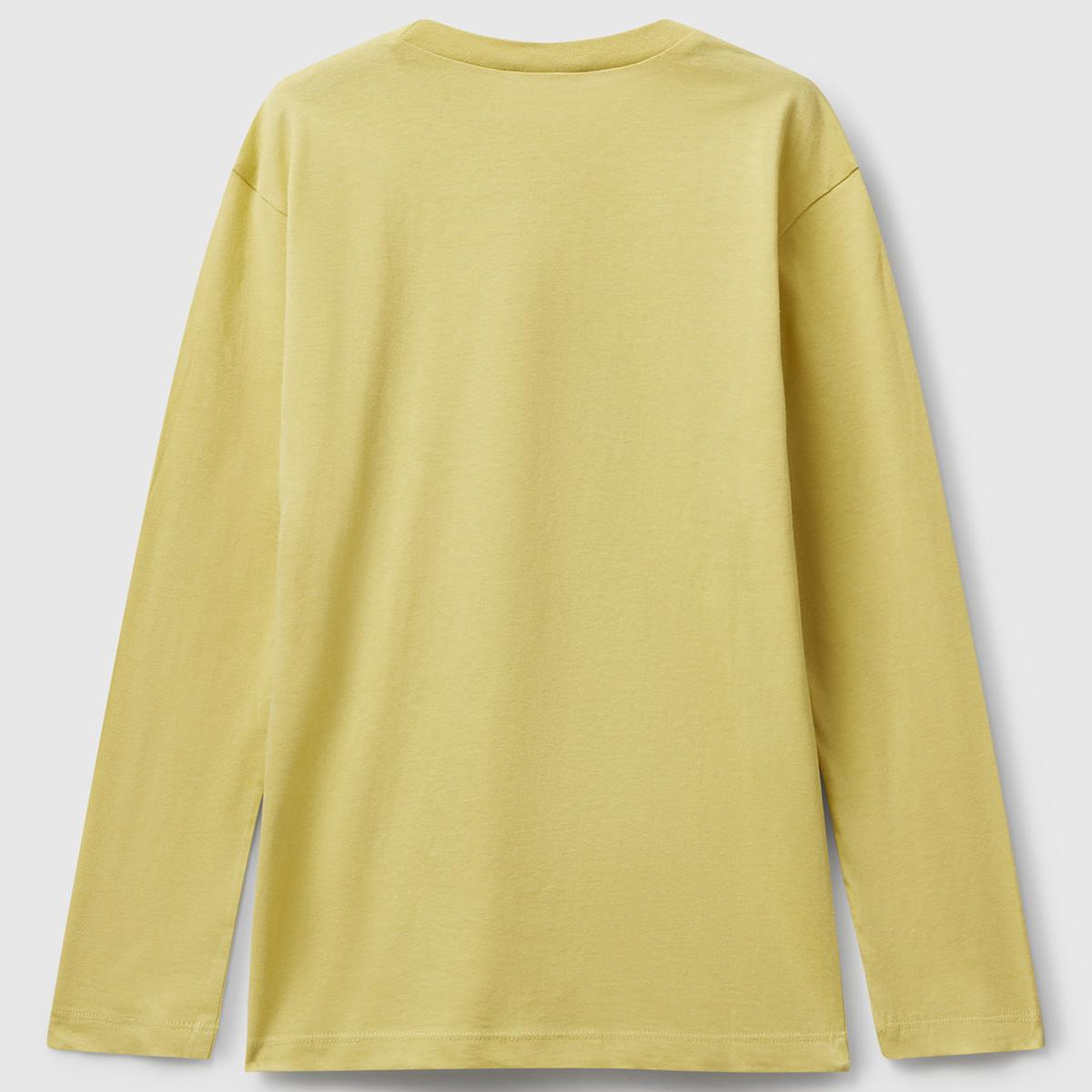 Erkek Çocuk Hardal Önü Baskılı Bisiklet Yaka Uzun Kollu T-shirt