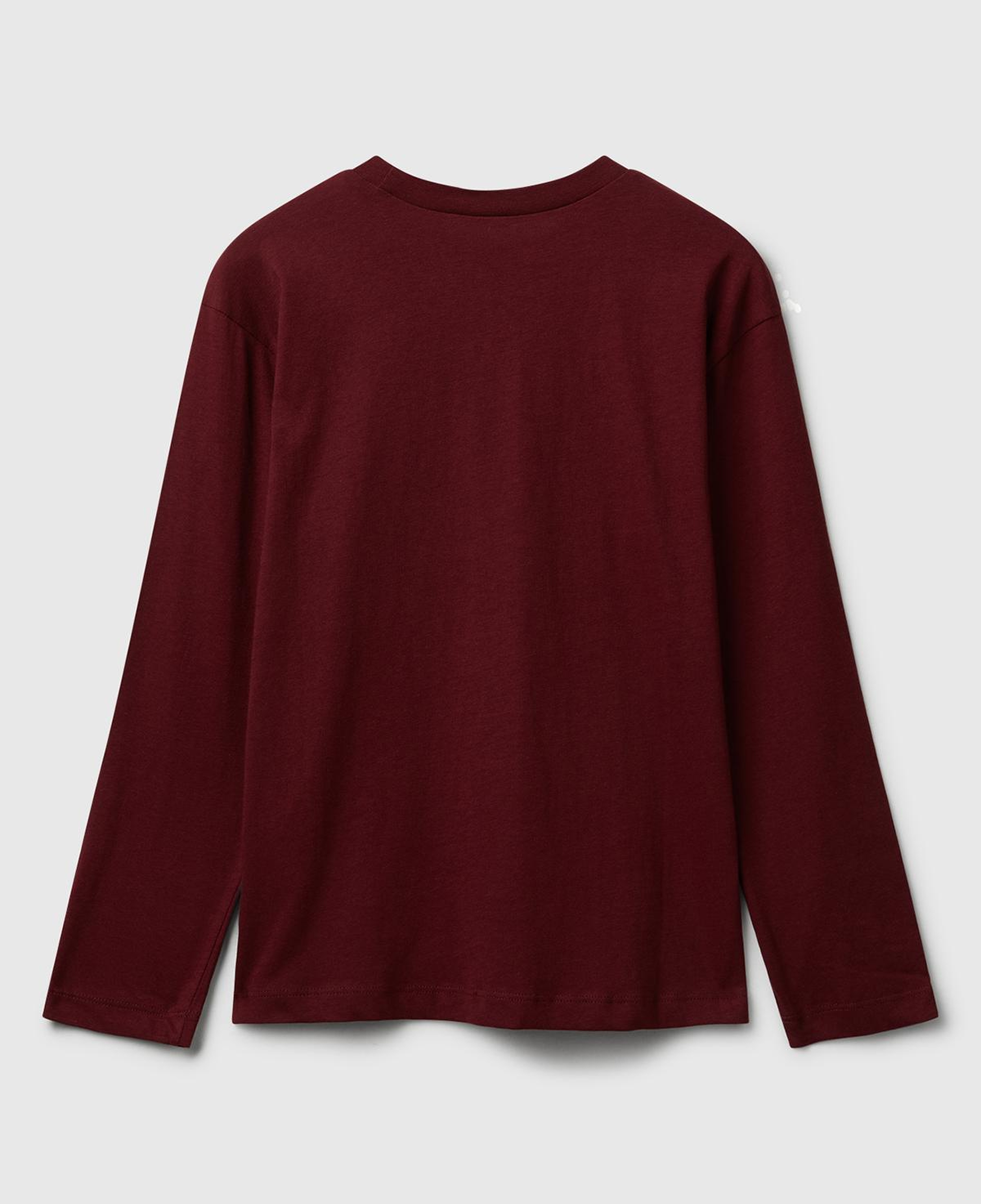 Erkek Çocuk Bordo Önü Baskılı Bisiklet Yaka Uzun Kollu T-shirt