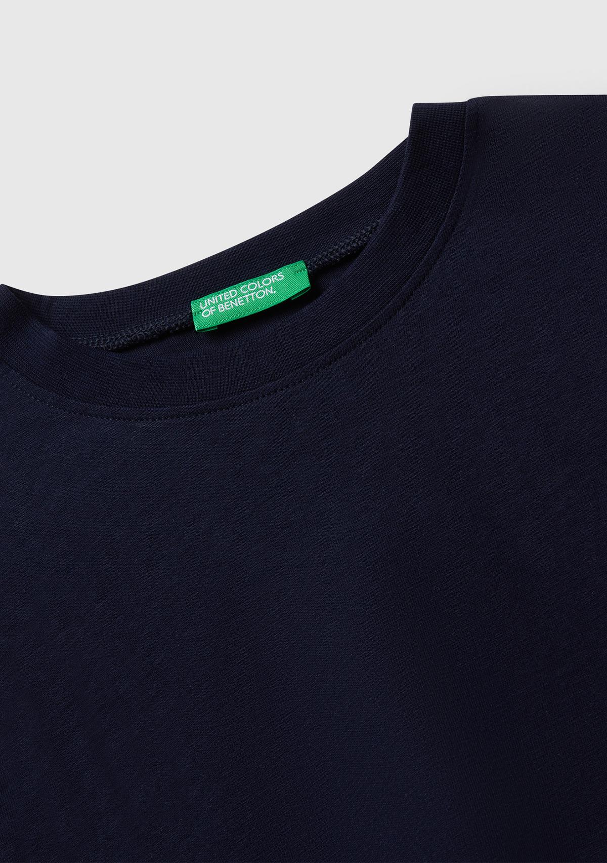 Erkek Çocuk Lacivert Baskılı Bisiklet Yaka Uzun Kollu T-shirt