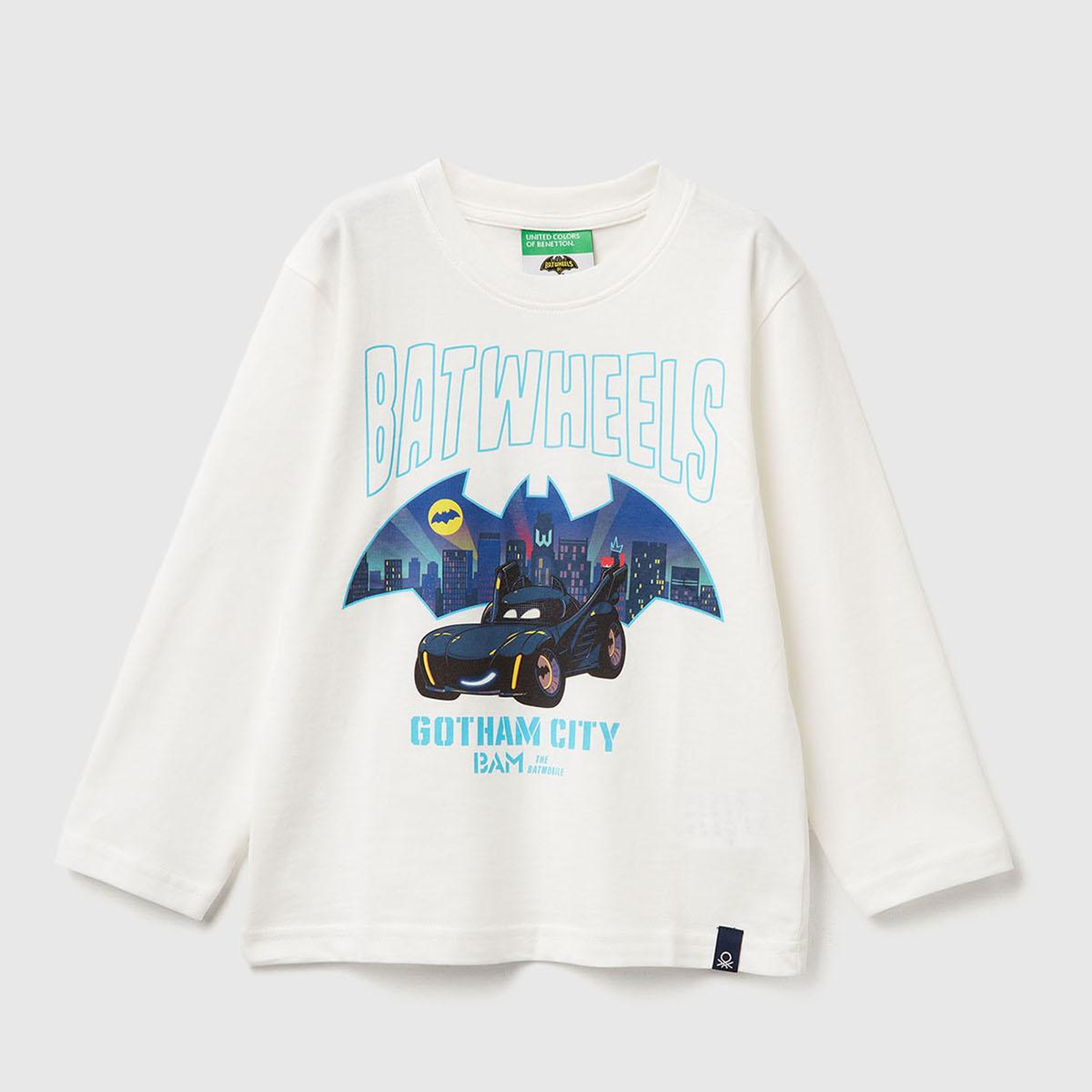 Erkek Çocuk Ekru Önü ve Arkası Çok Renkli Batwheels Baskılı Logo Etiketli T-shirt