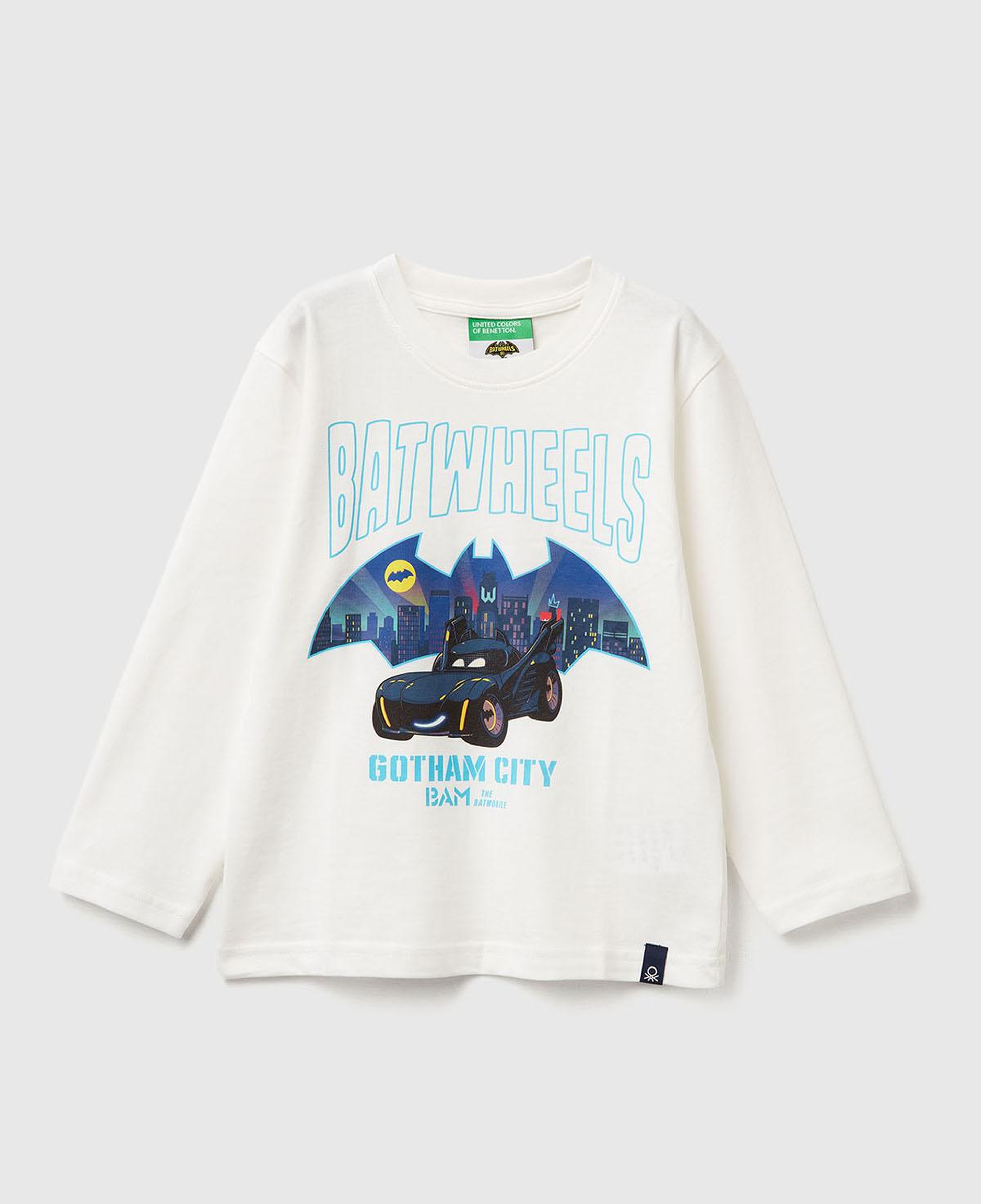 Erkek Çocuk Ekru Önü ve Arkası Çok Renkli Batwheels Baskılı Logo Etiketli T-shirt