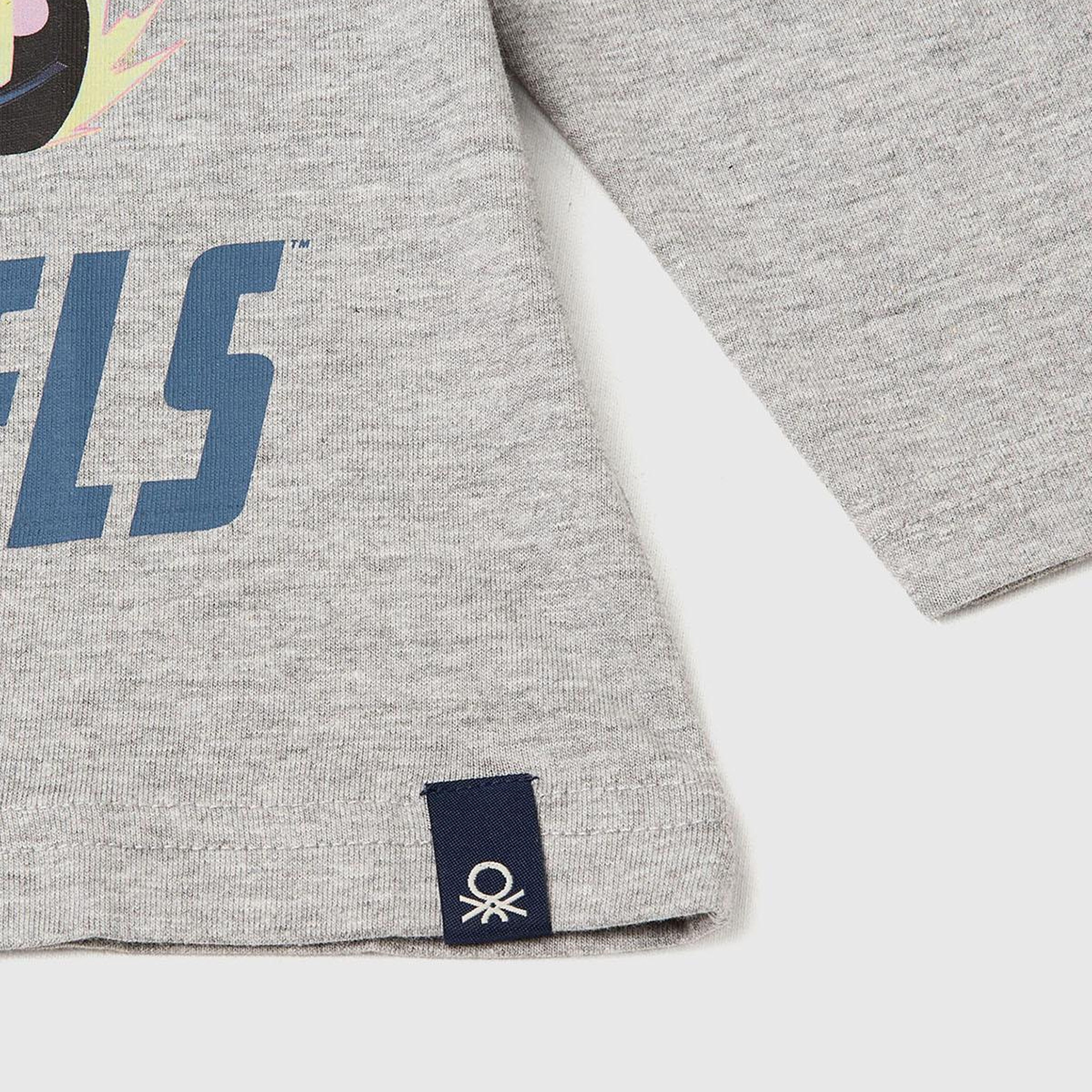 Erkek Çocuk Gri Melanj Önü ve Arkası Çok Renkli Batwheels Baskılı Logo Etiketli T-shirt