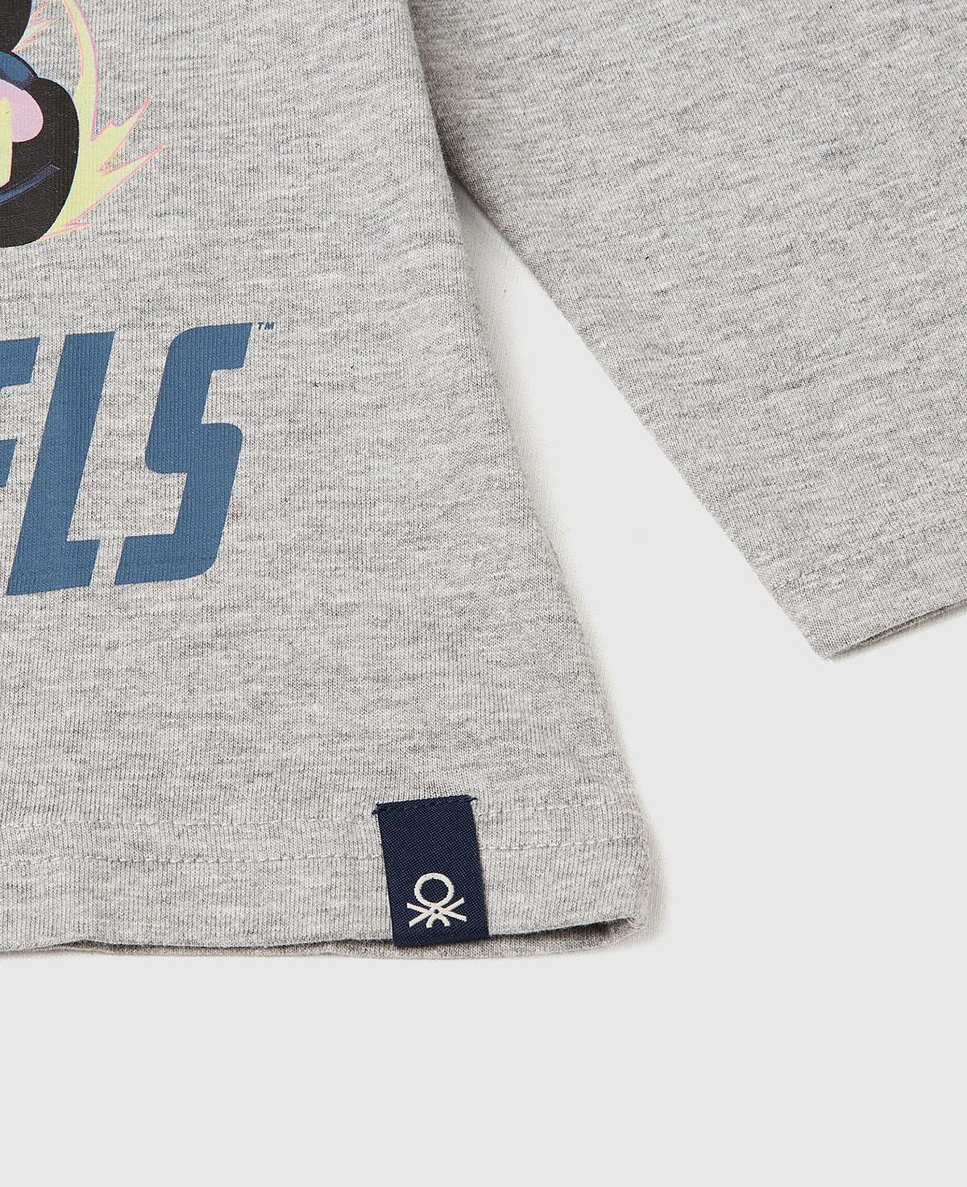 Erkek Çocuk Gri Melanj Önü ve Arkası Çok Renkli Batwheels Baskılı Logo Etiketli T-shirt