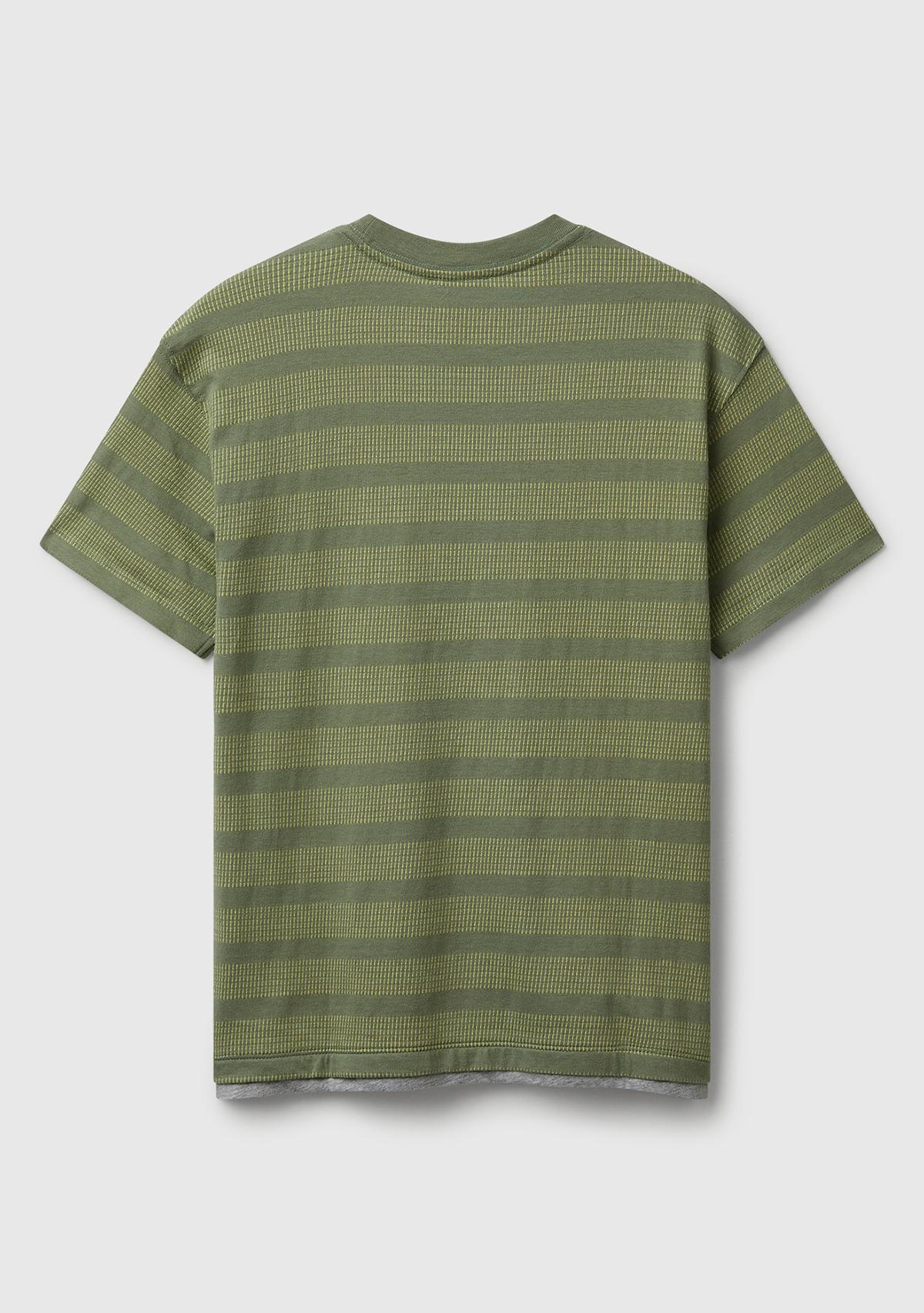 Erkek Çocuk Sarı Çizgili Önü Yazı Detaylı Kolu Logo Etiketli Oversize T-shirt