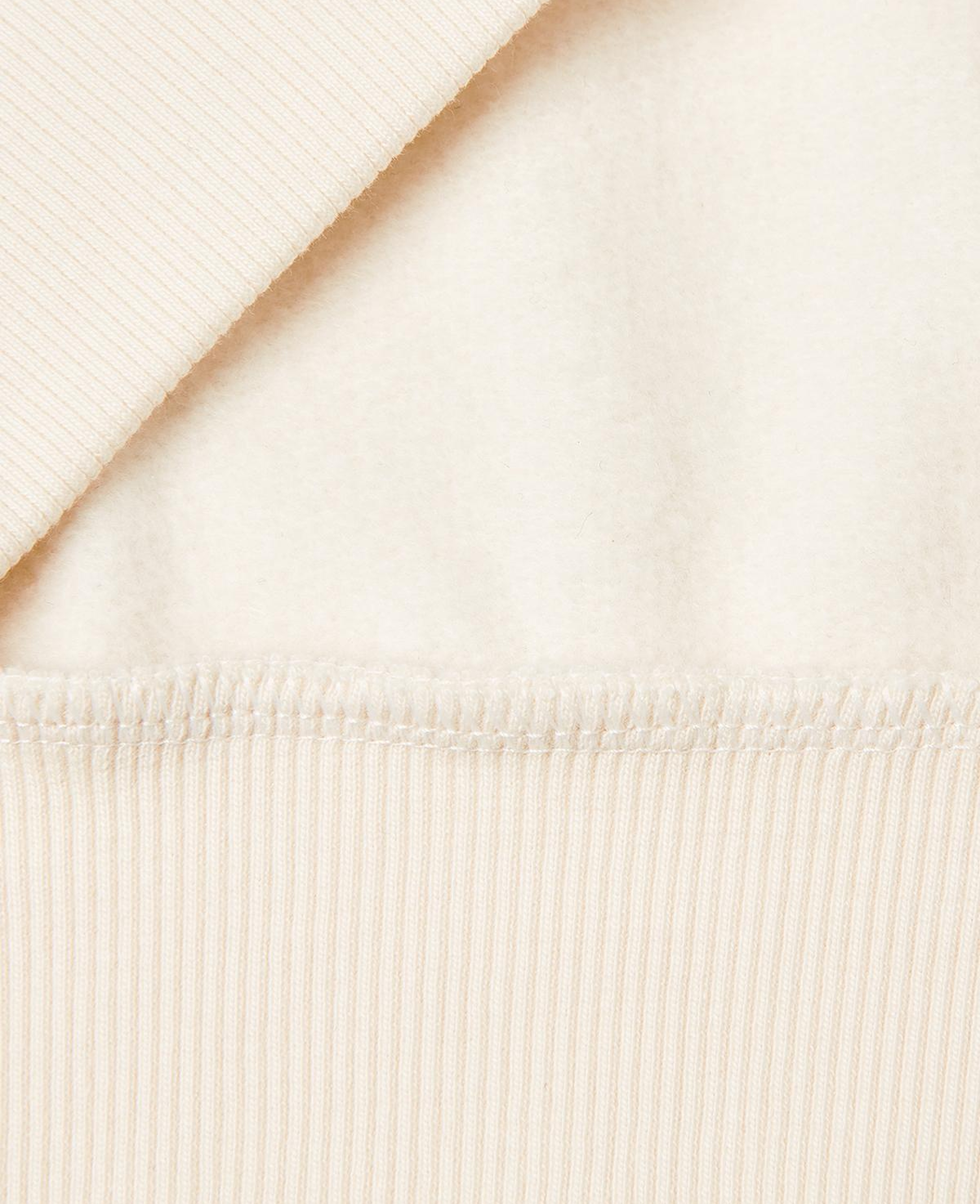 Kız Çocuk Ekru-Mavi Önü Payetli Logolu Cepli Kapüşonlu Şardonlu Sweatshirt