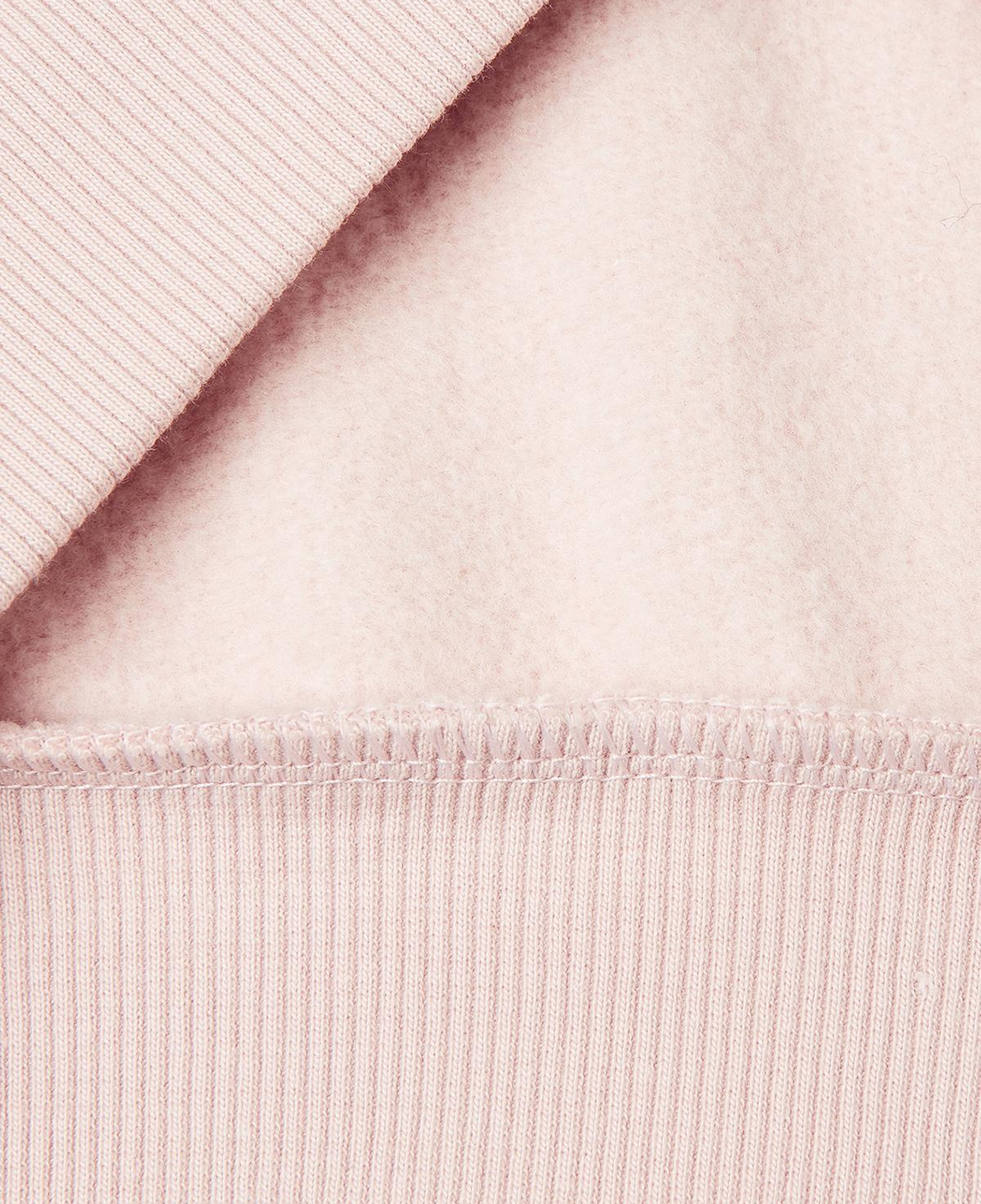 Kız Çocuk Krem-Pembe Önü Payetli Logolu Cepli Kapüşonlu Şardonlu Sweatshirt