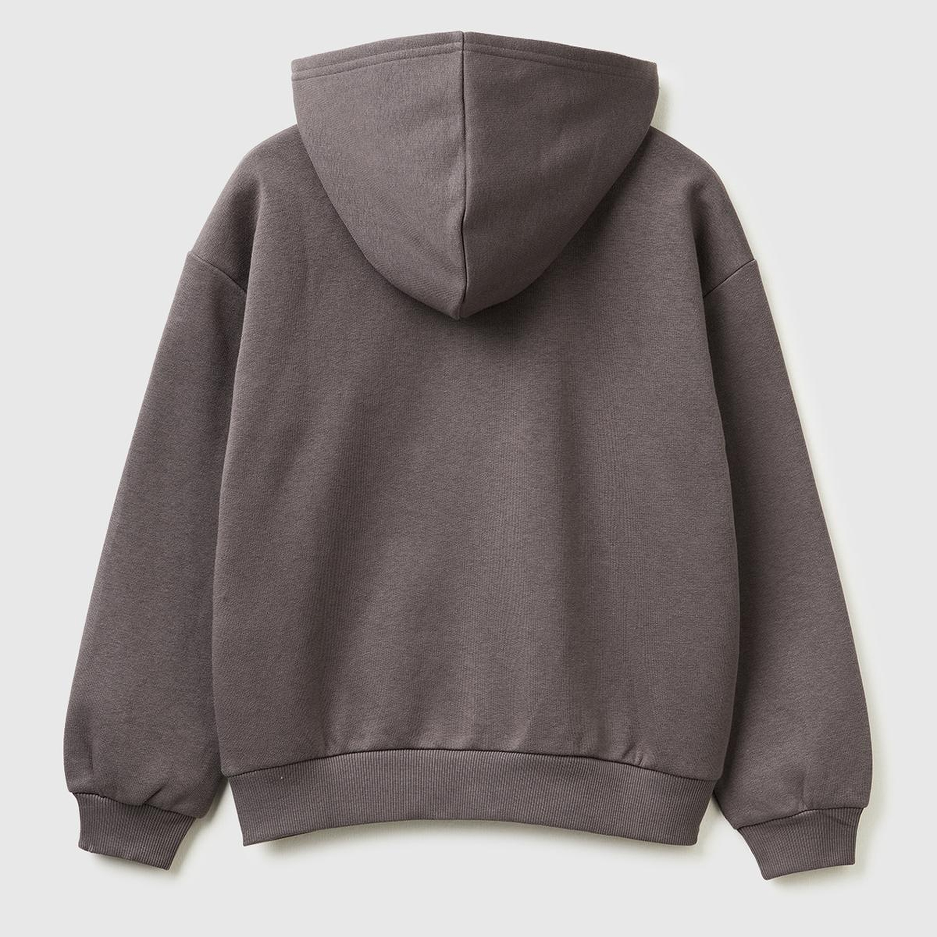 Kız Çocuk Koyu Kahverengi Önü Payetli Logolu Cepli Kapüşonlu Şardonlu Sweatshirt