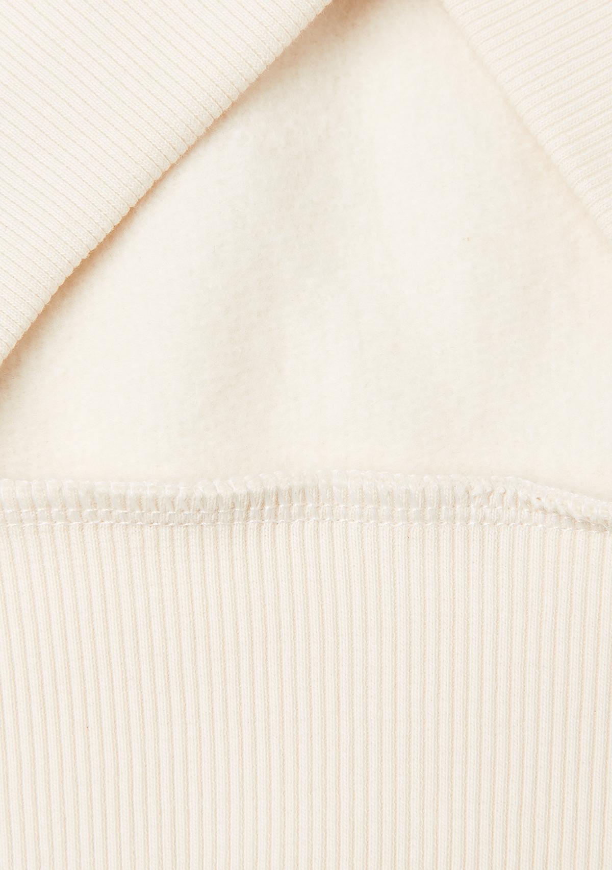 Kız Çocuk Ekru Önü Payetli Logolu Cepli Kapüşonlu Şardonlu Sweatshirt
