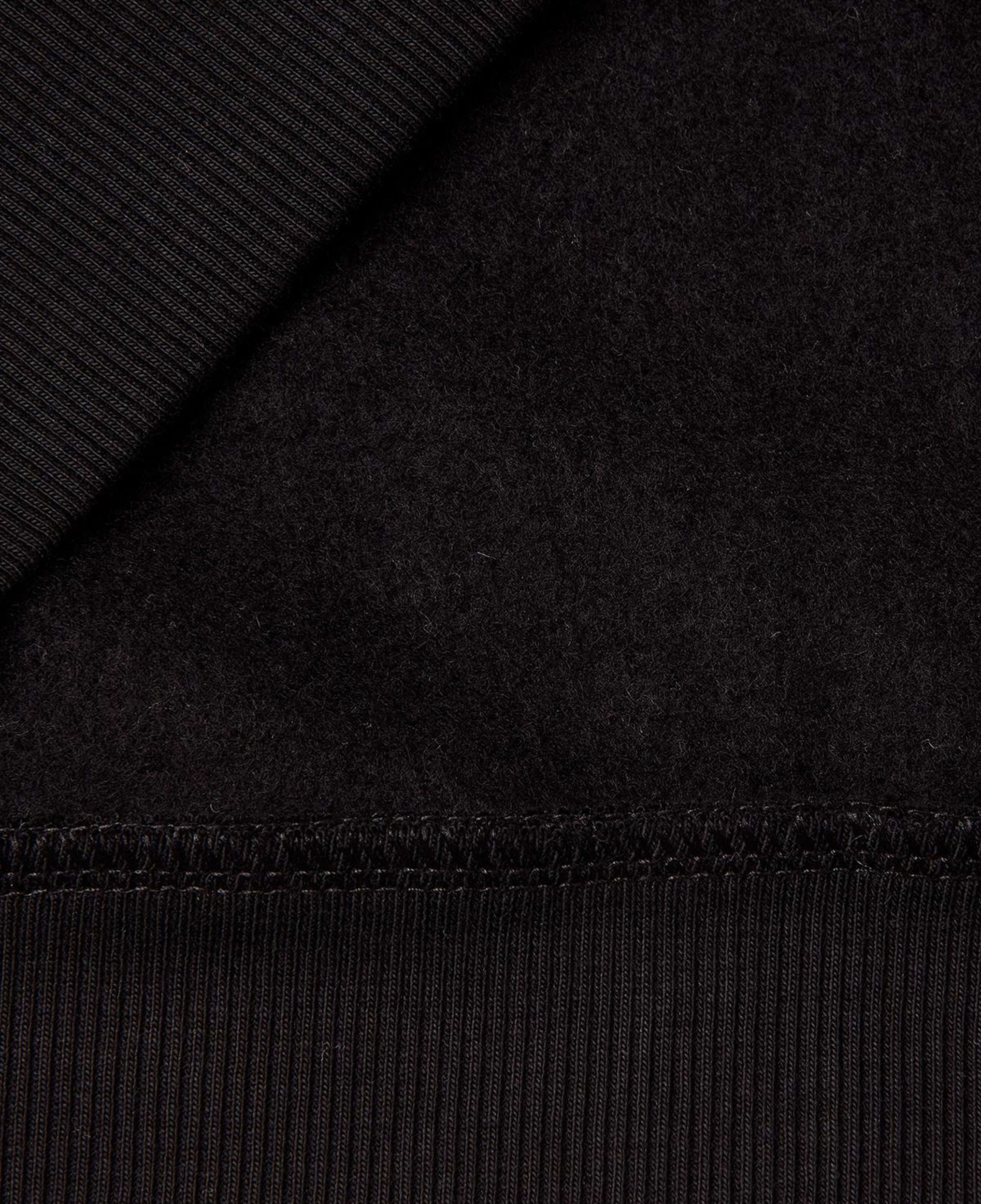Kız Çocuk Siyah Önü Payetli Logolu Cepli Kapüşonlu Şardonlu Sweatshirt