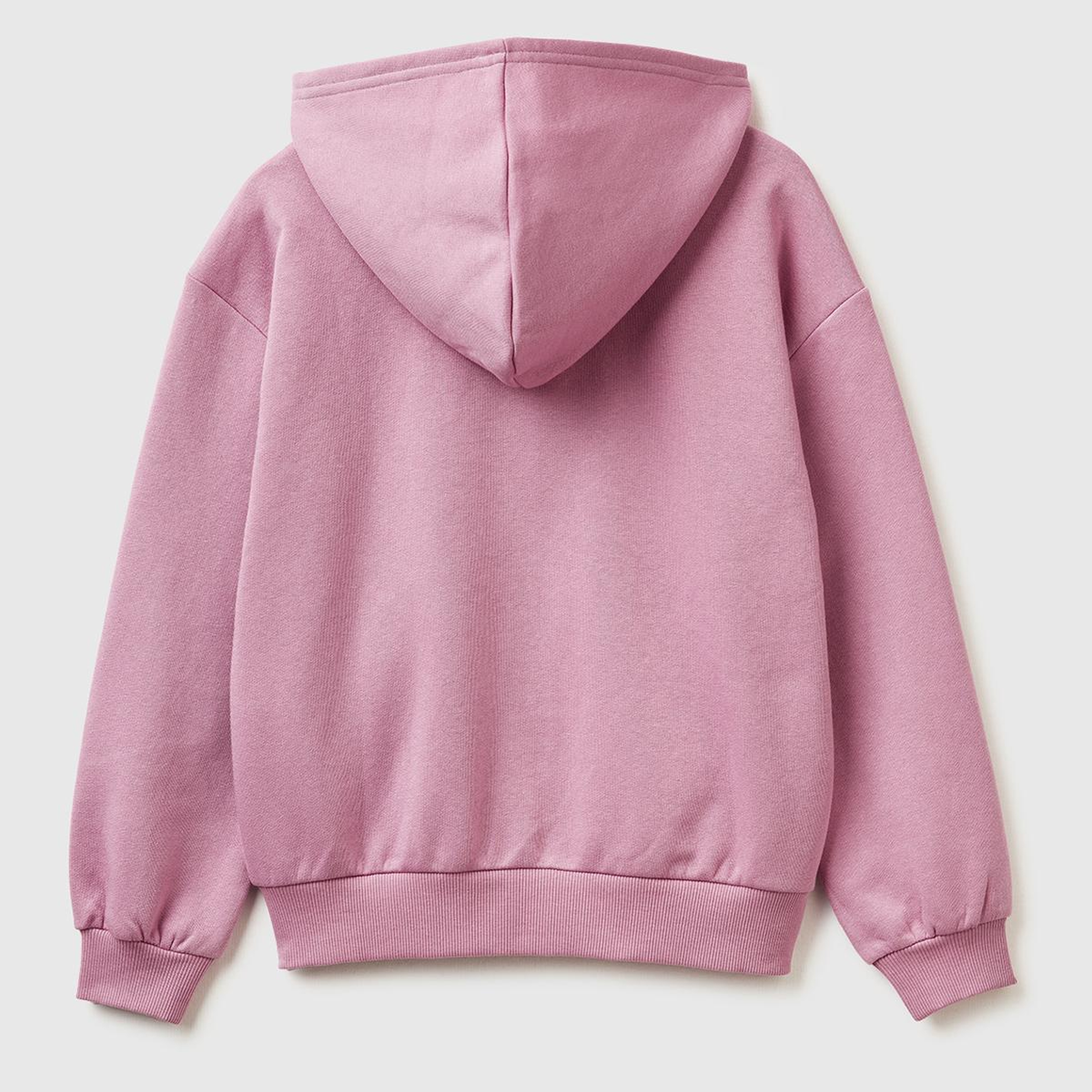 Kız Çocuk Gül Kurusu Önü Payetli Logolu Cepli Kapüşonlu Şardonlu Sweatshirt