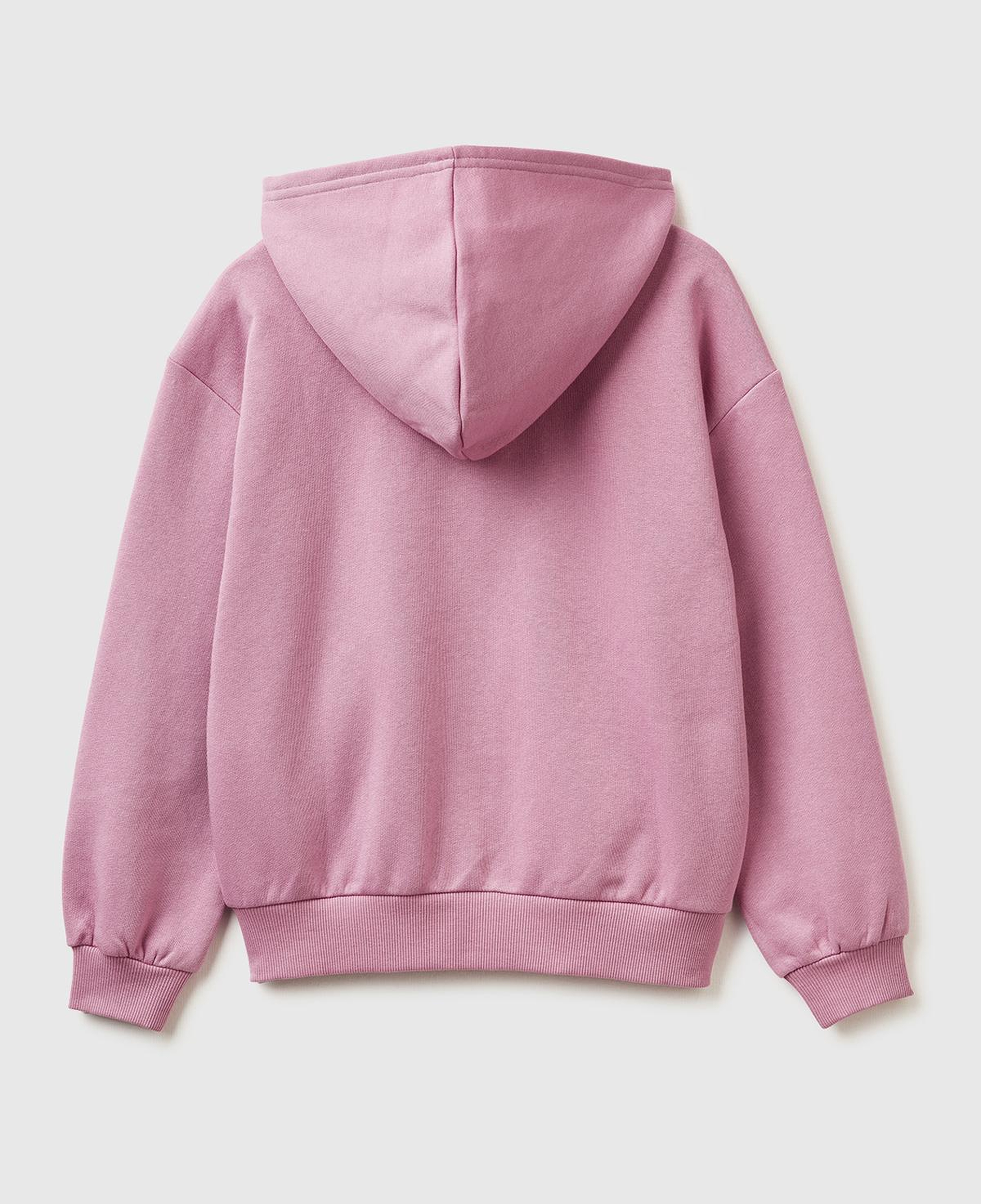 Kız Çocuk Gül Kurusu Önü Payetli Logolu Cepli Kapüşonlu Şardonlu Sweatshirt