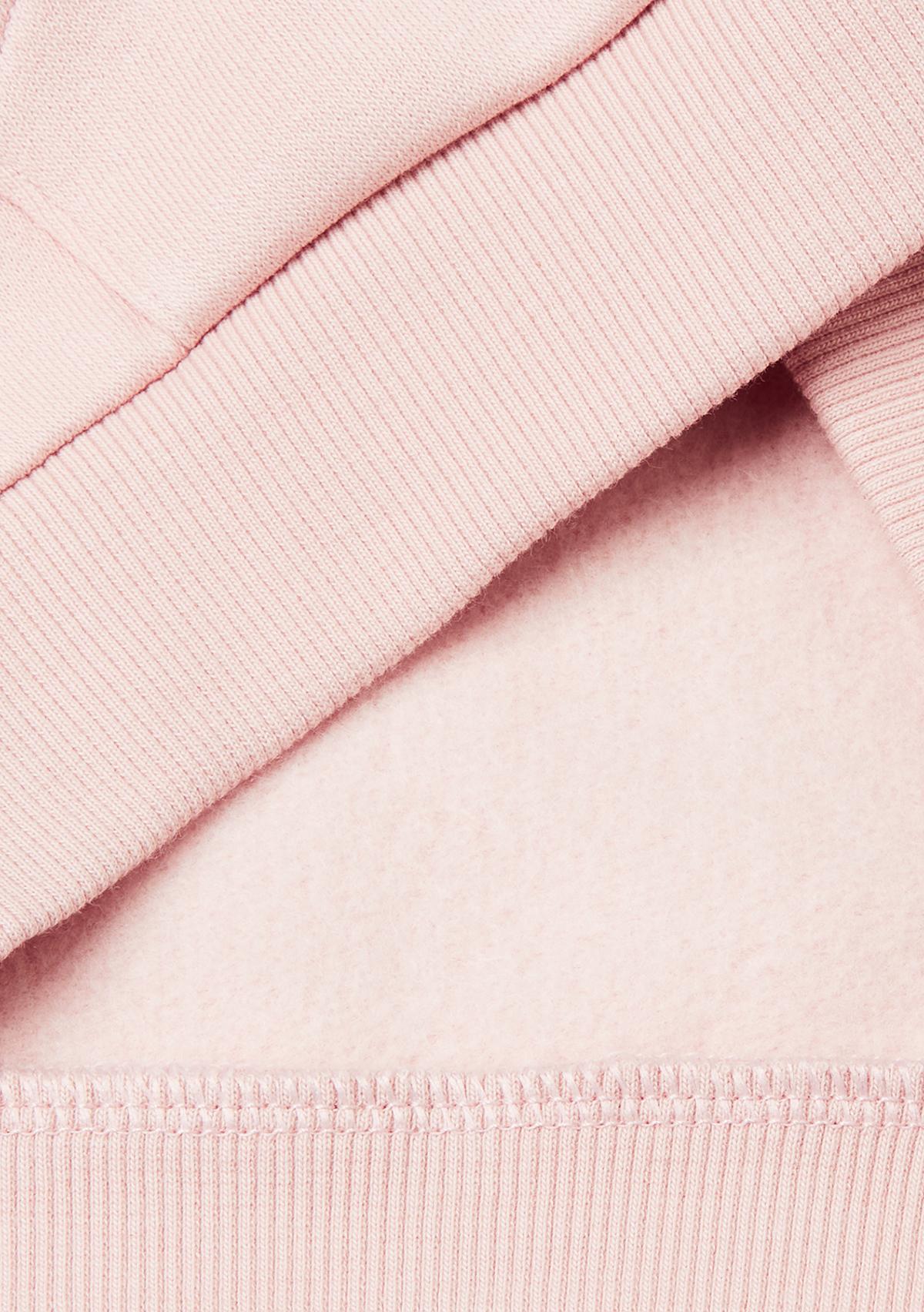 Kız Çocuk Toz Pembe Renk Bloklu Payet Nakışlı Fermuarlı Kapüşonlu Şardonlu Sweatshirt