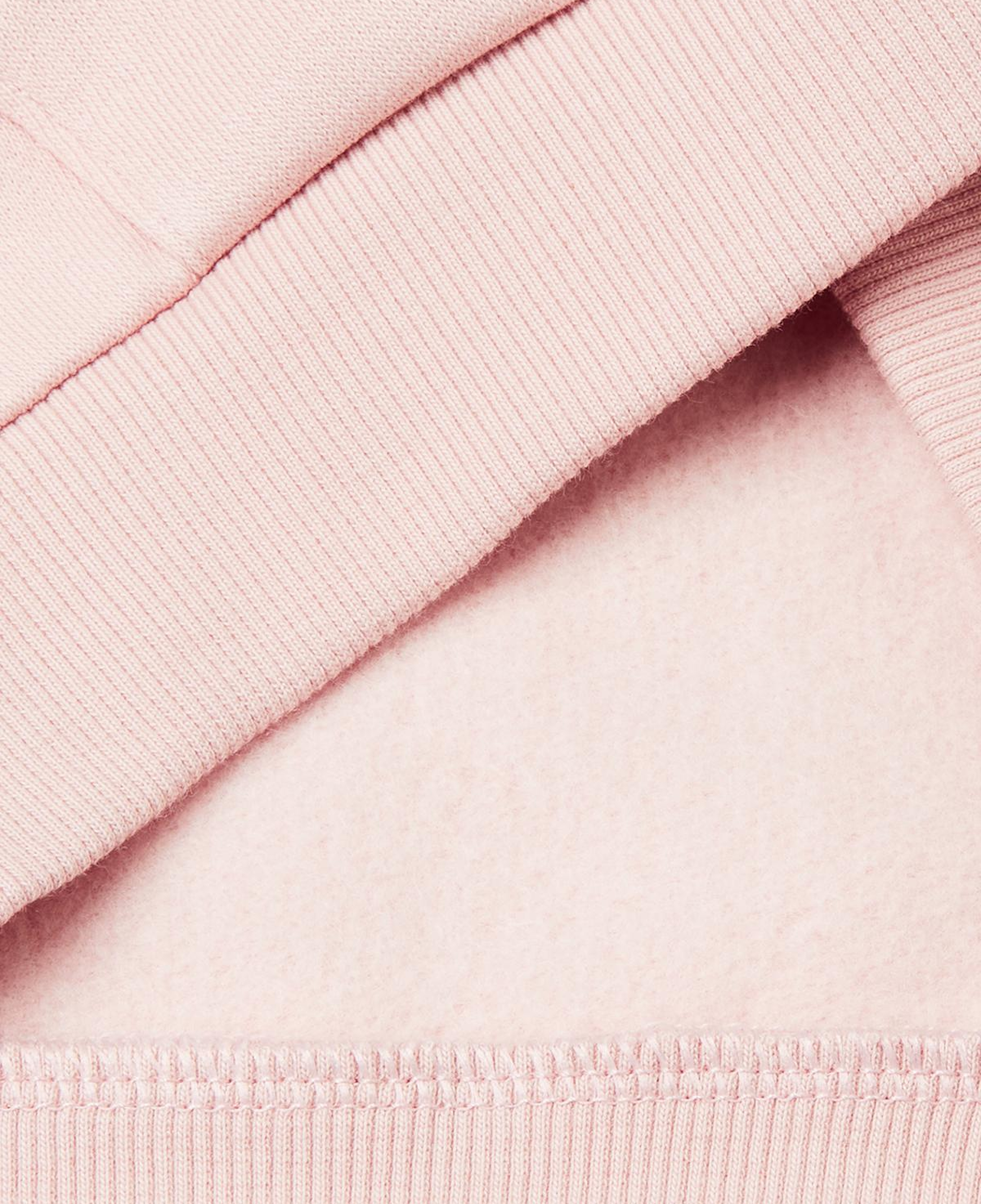 Kız Çocuk Toz Pembe Renk Bloklu Payet Nakışlı Fermuarlı Kapüşonlu Şardonlu Sweatshirt