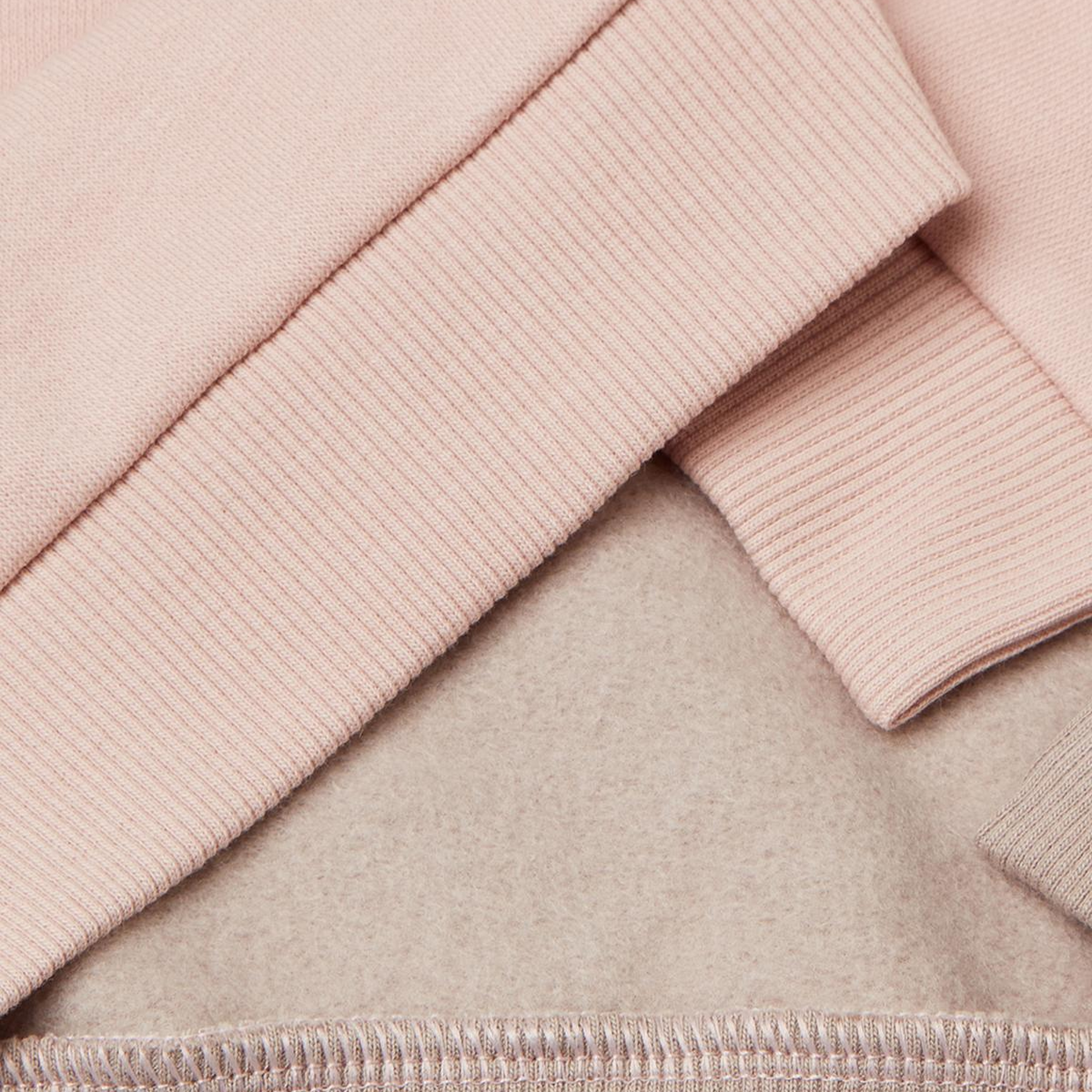 Kız Çocuk Pembe-Ekru Renk Bloklu Simli Logo Baskılı Yırtmaçlı Şardonlu Sweatshirt