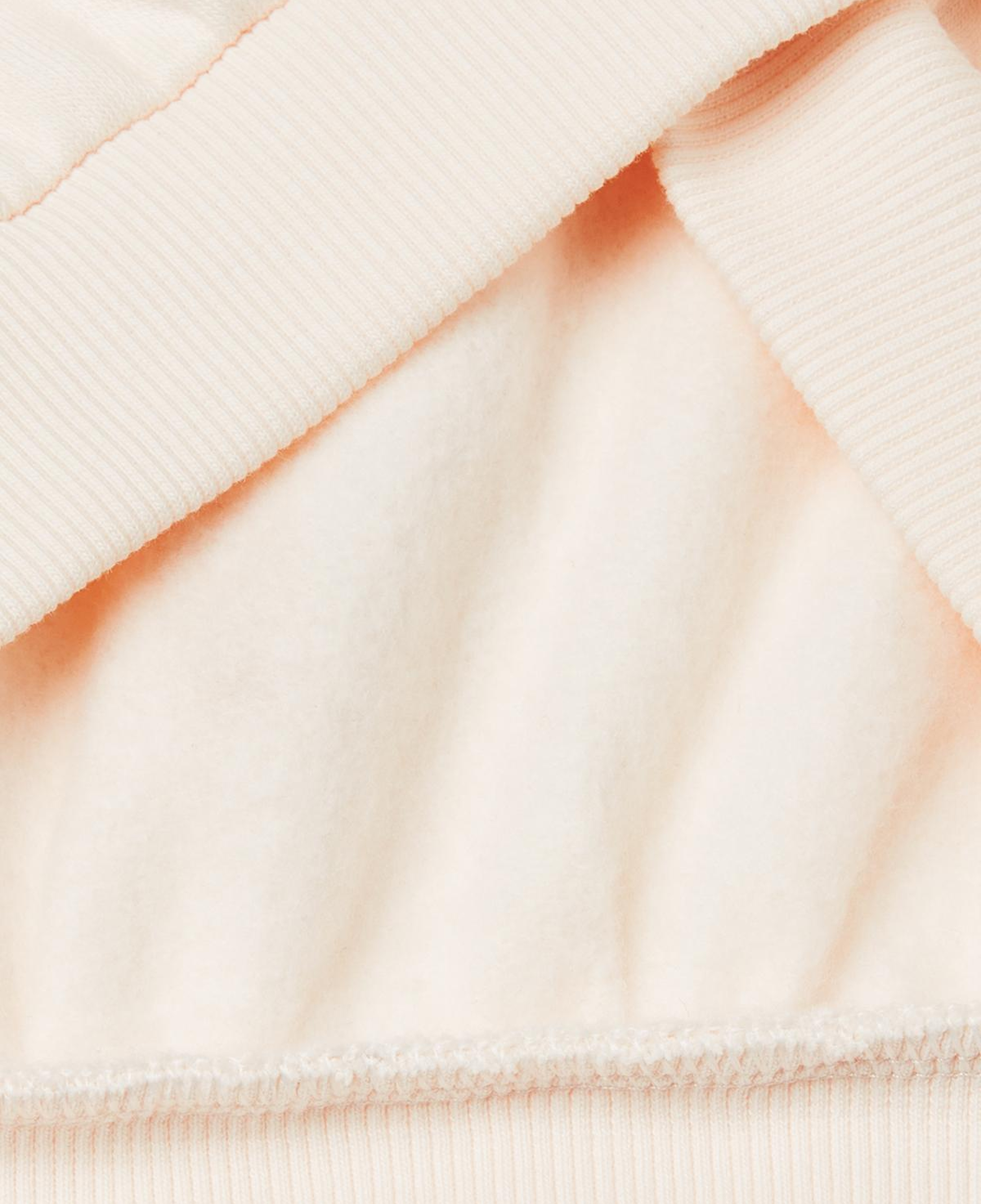 Kız Çocuk Ekru Kürk Aplikeli Ribanalı Bisiklet Yaka Sweatshirt