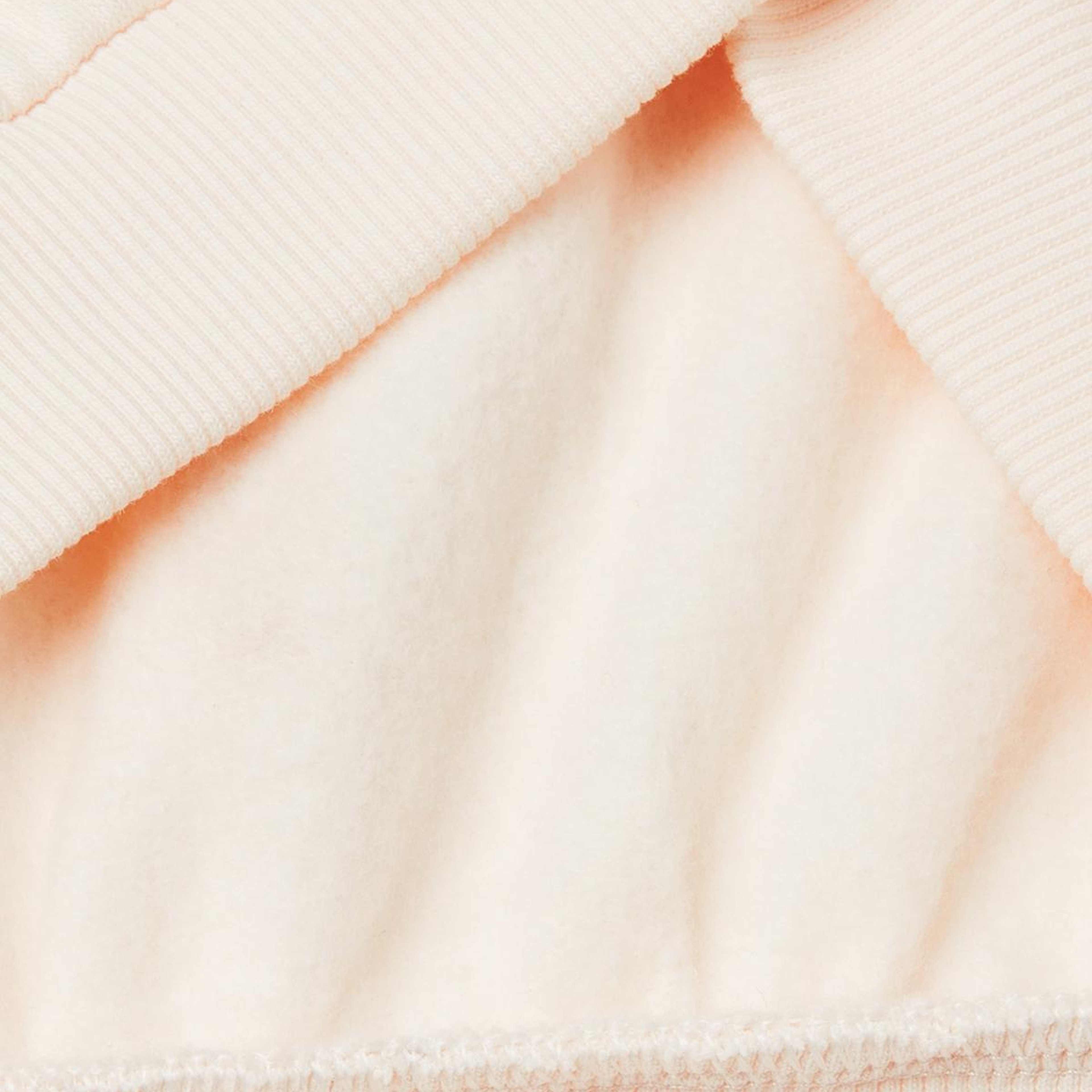 Kız Çocuk Ekru Kürk Aplikeli Ribanalı Bisiklet Yaka Sweatshirt