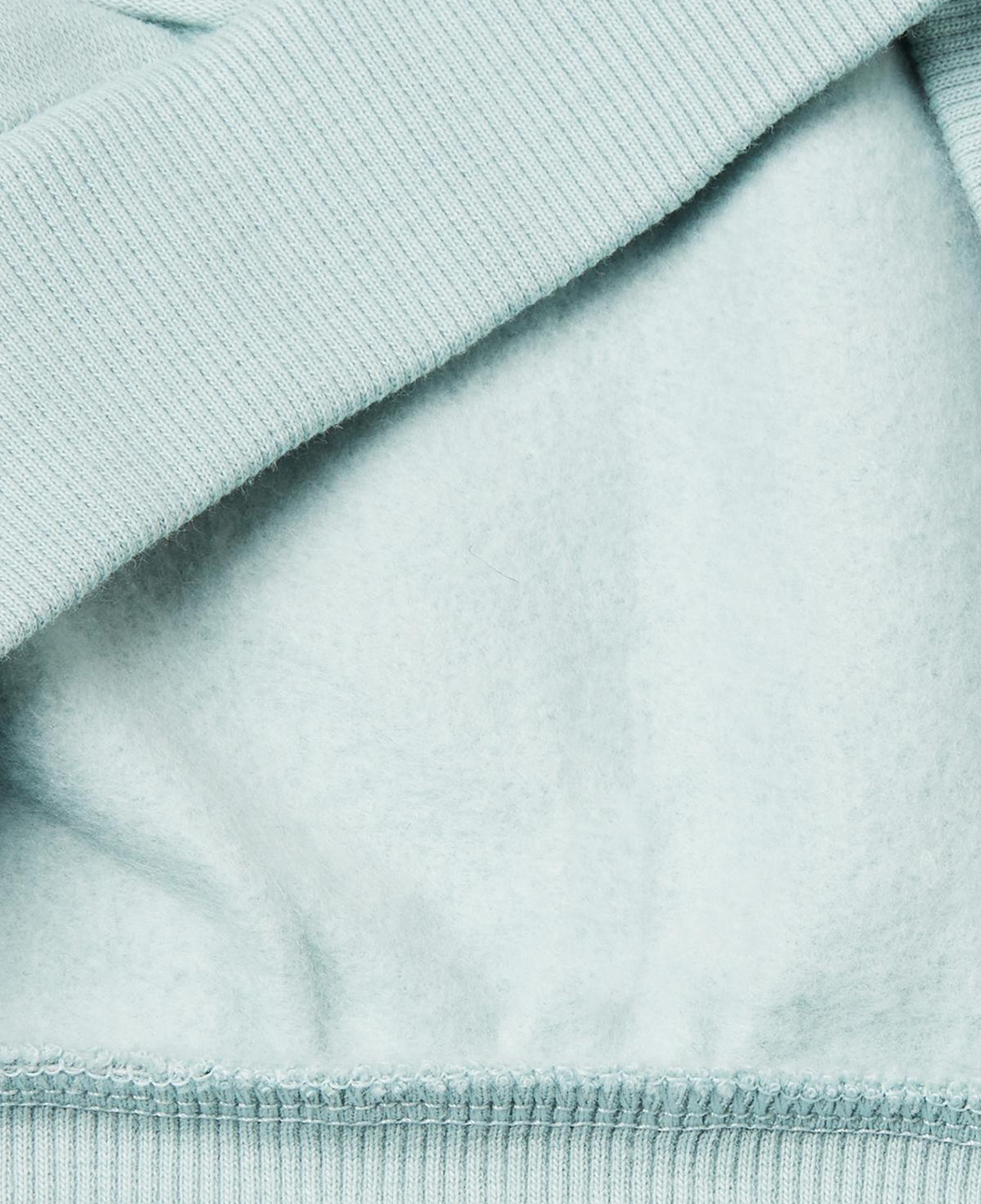 Kız Çocuk Su Yeşili Kürk Aplikeli Ribanalı Bisiklet Yaka Sweatshirt