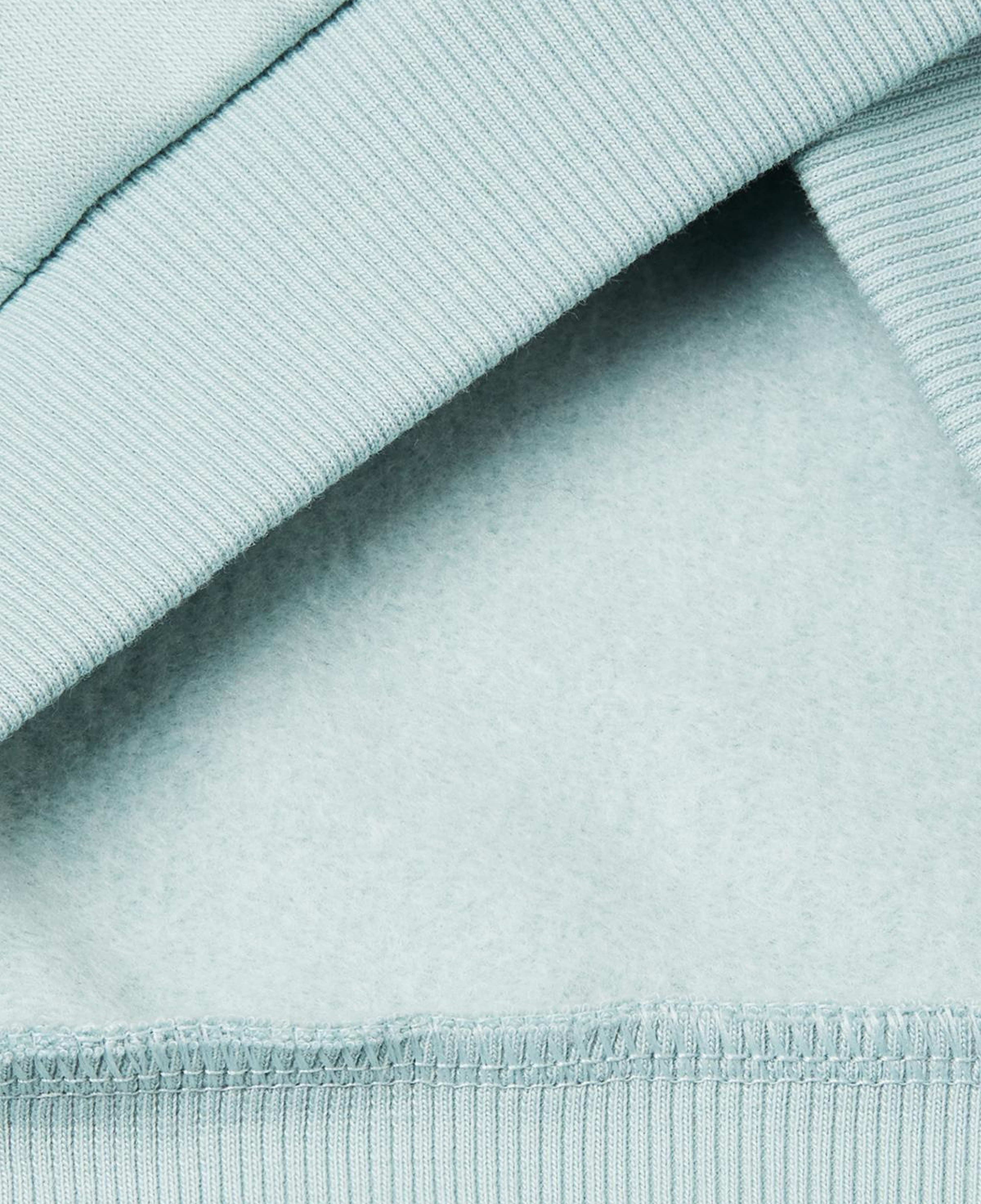 Kız Çocuk Su Yeşili Renk Bloklu Payet Nakışlı Fermuarlı Kapüşonlu Şardonlu Sweatshirt
