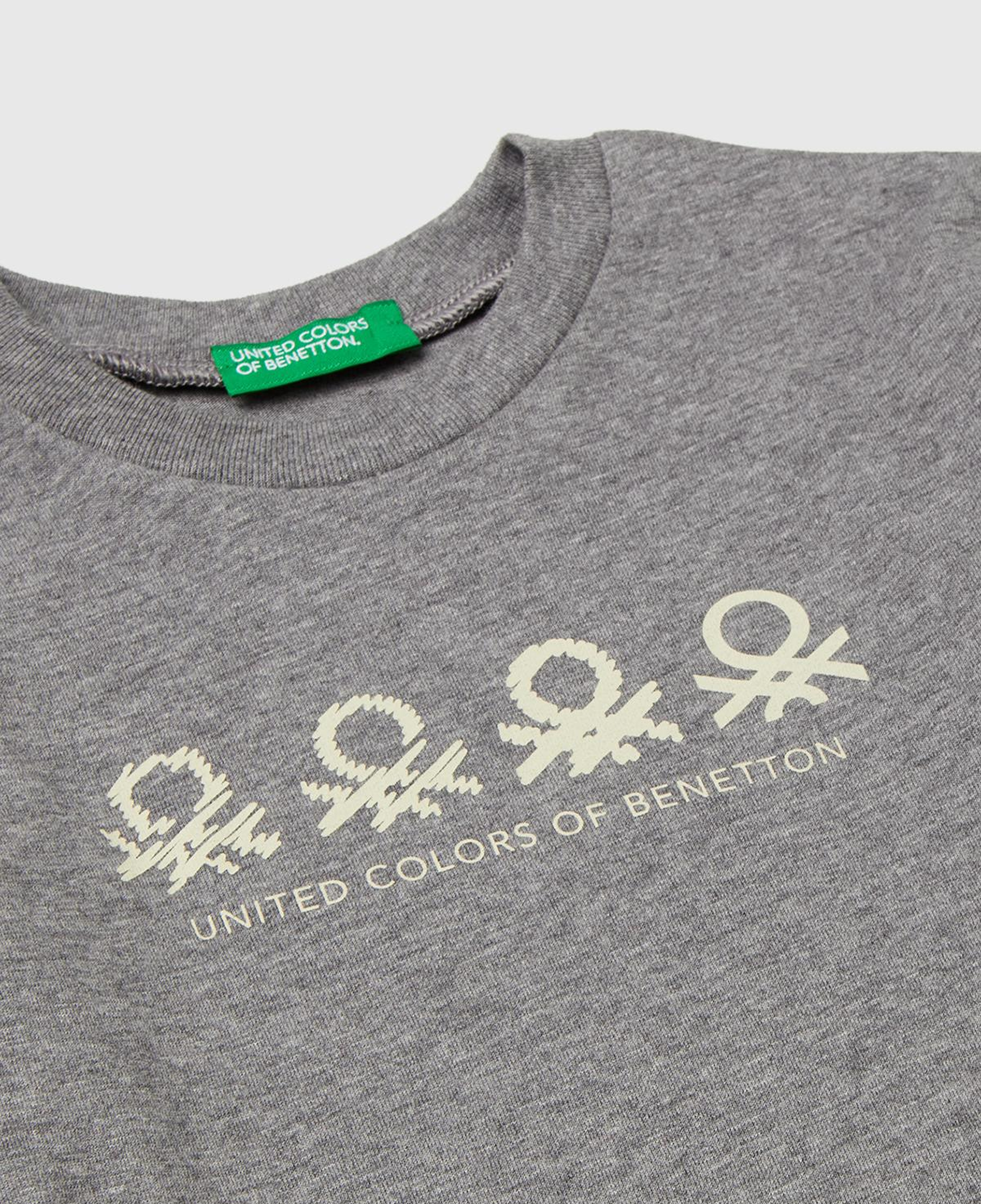 Erkek Çocuk Antrasit Melanj Önü Logo Baskılı Uzun Kollu T-shirt