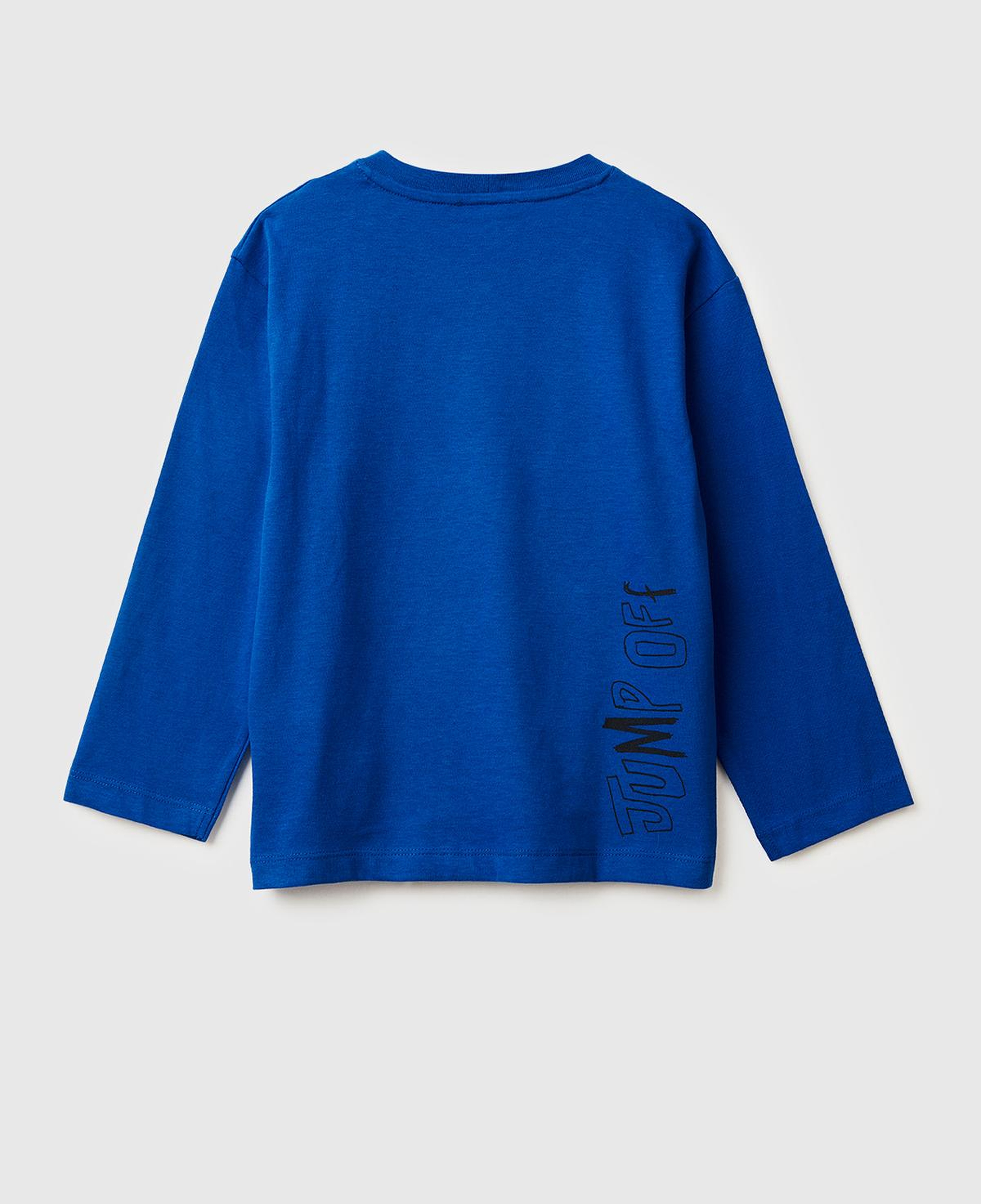 Erkek Çocuk Saks Mavisi Dijital Baskılı Bisiklet Yaka Uzun Kollu T-shirt