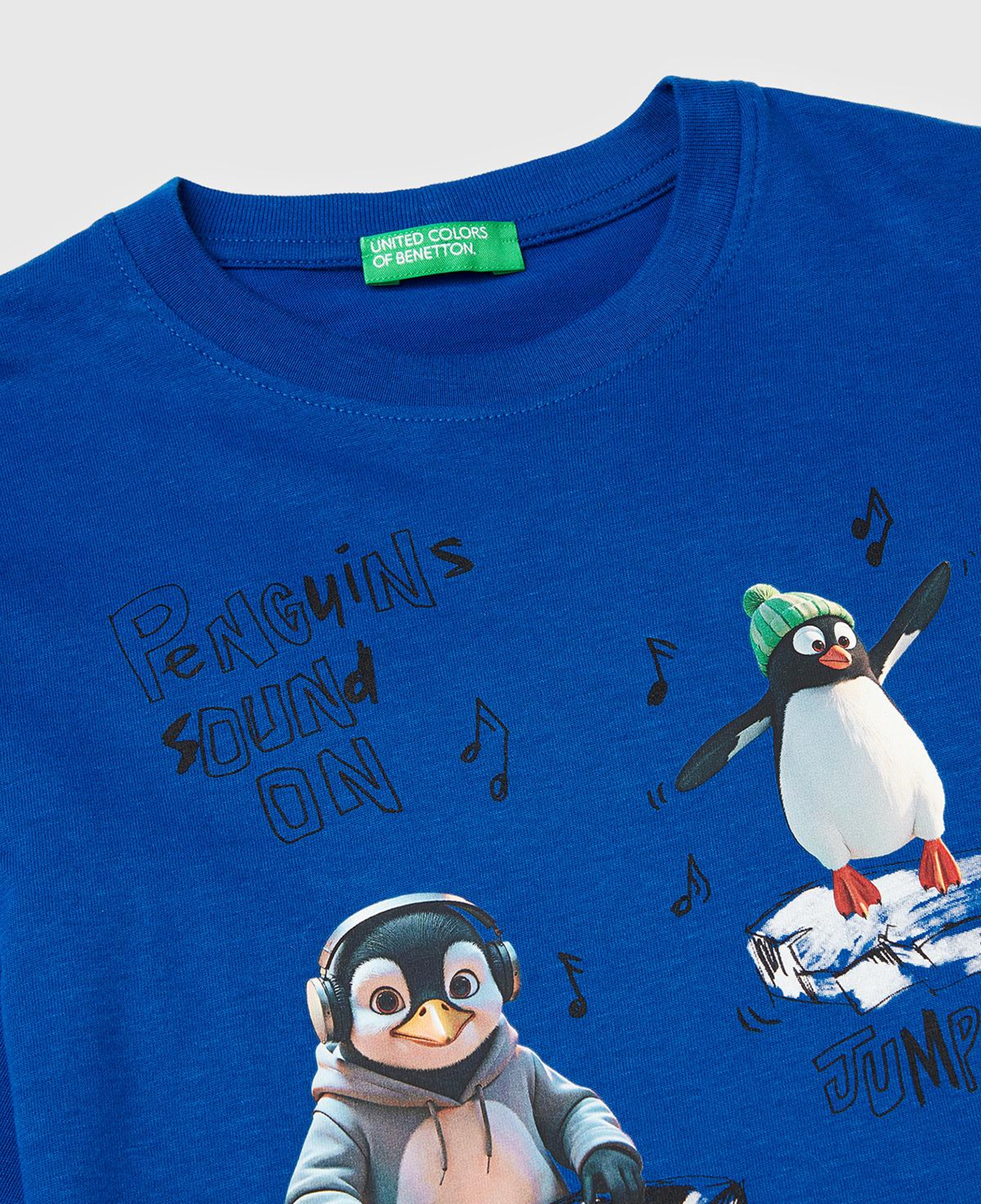 Erkek Çocuk Saks Mavisi Dijital Baskılı Bisiklet Yaka Uzun Kollu T-shirt