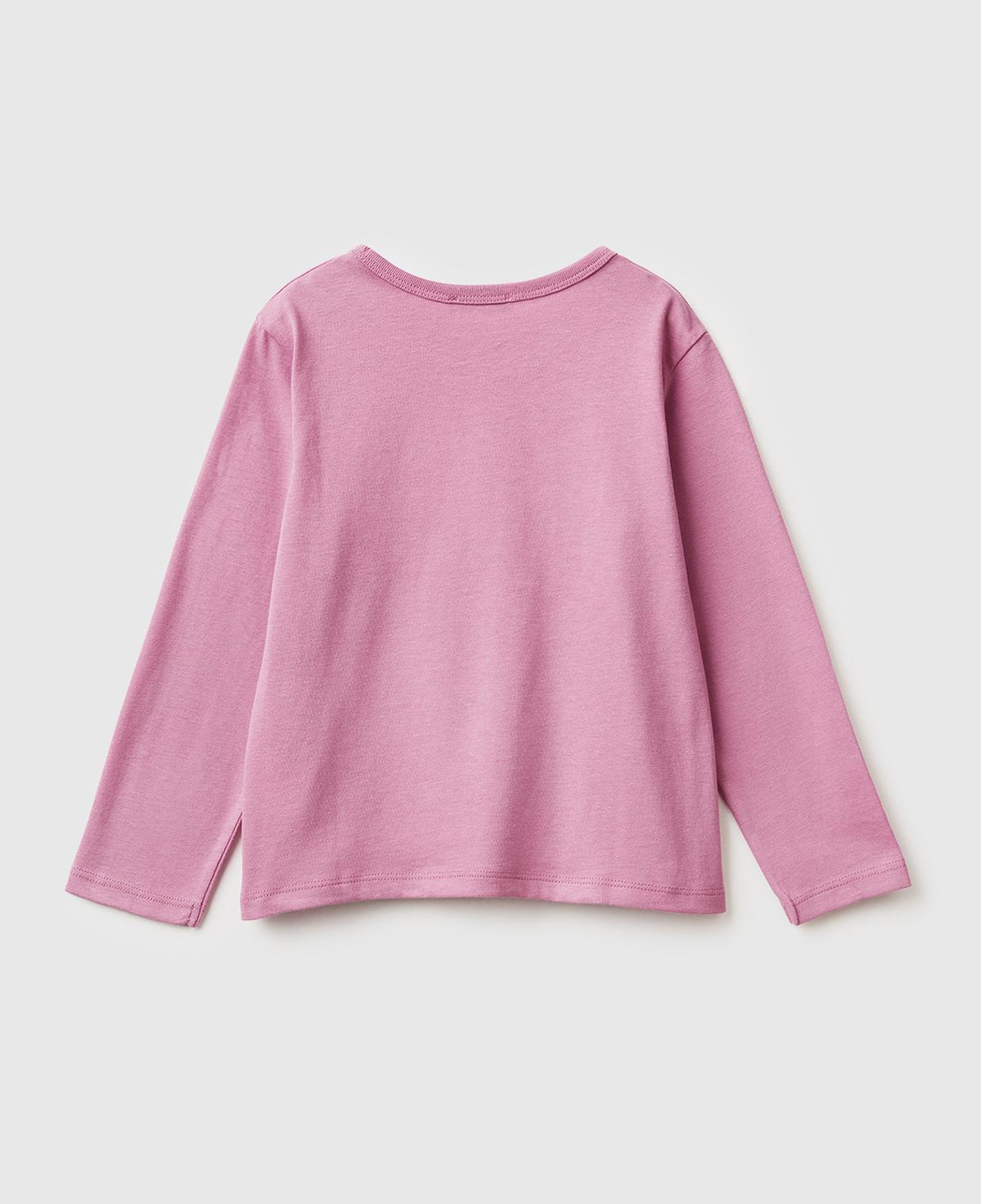 Kız Çocuk Gül Kurusu Baskılı Payetli Regular Fit Uzun Kollu T-shirt