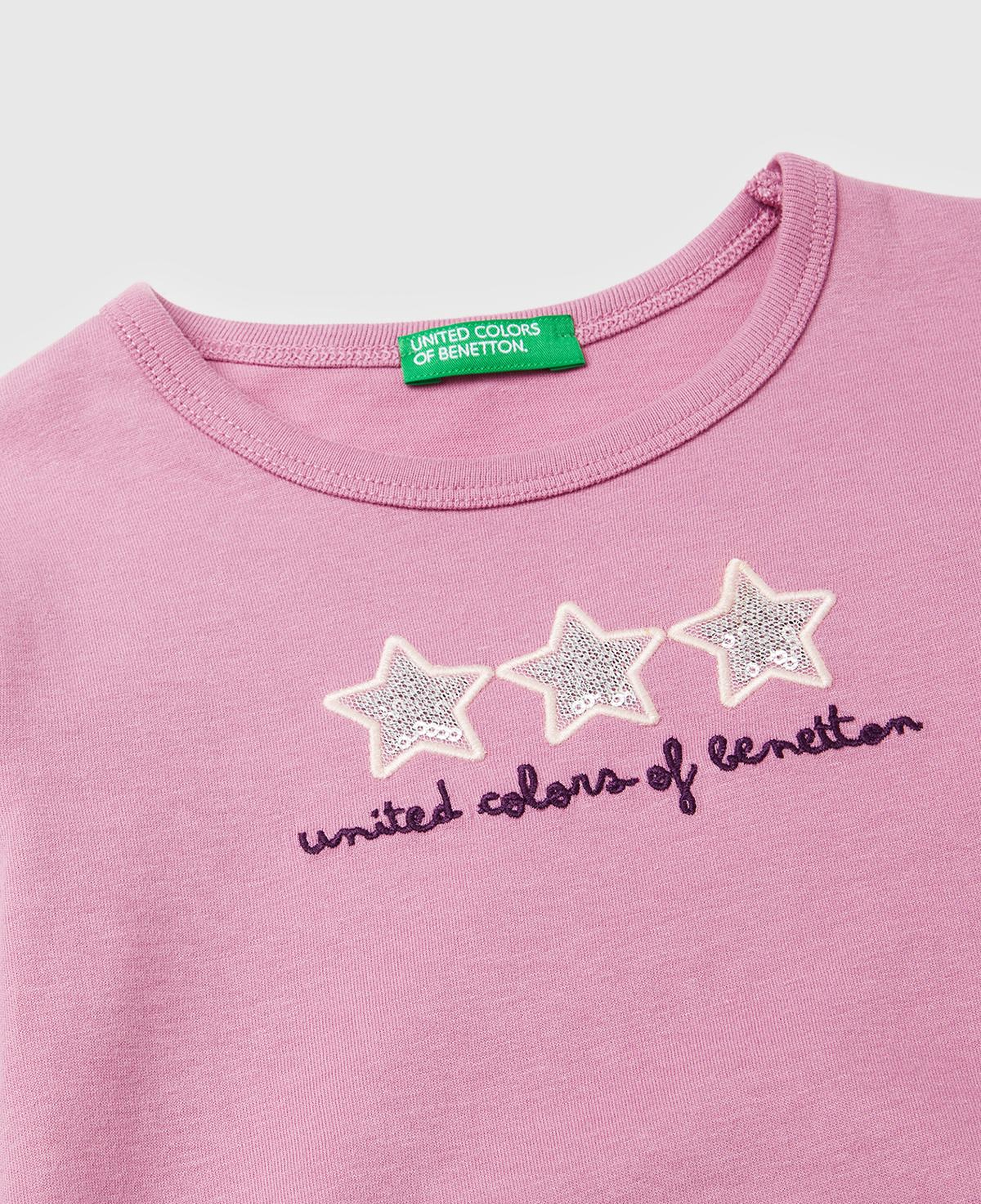 Kız Çocuk Gül Kurusu Baskılı Payetli Regular Fit Uzun Kollu T-shirt
