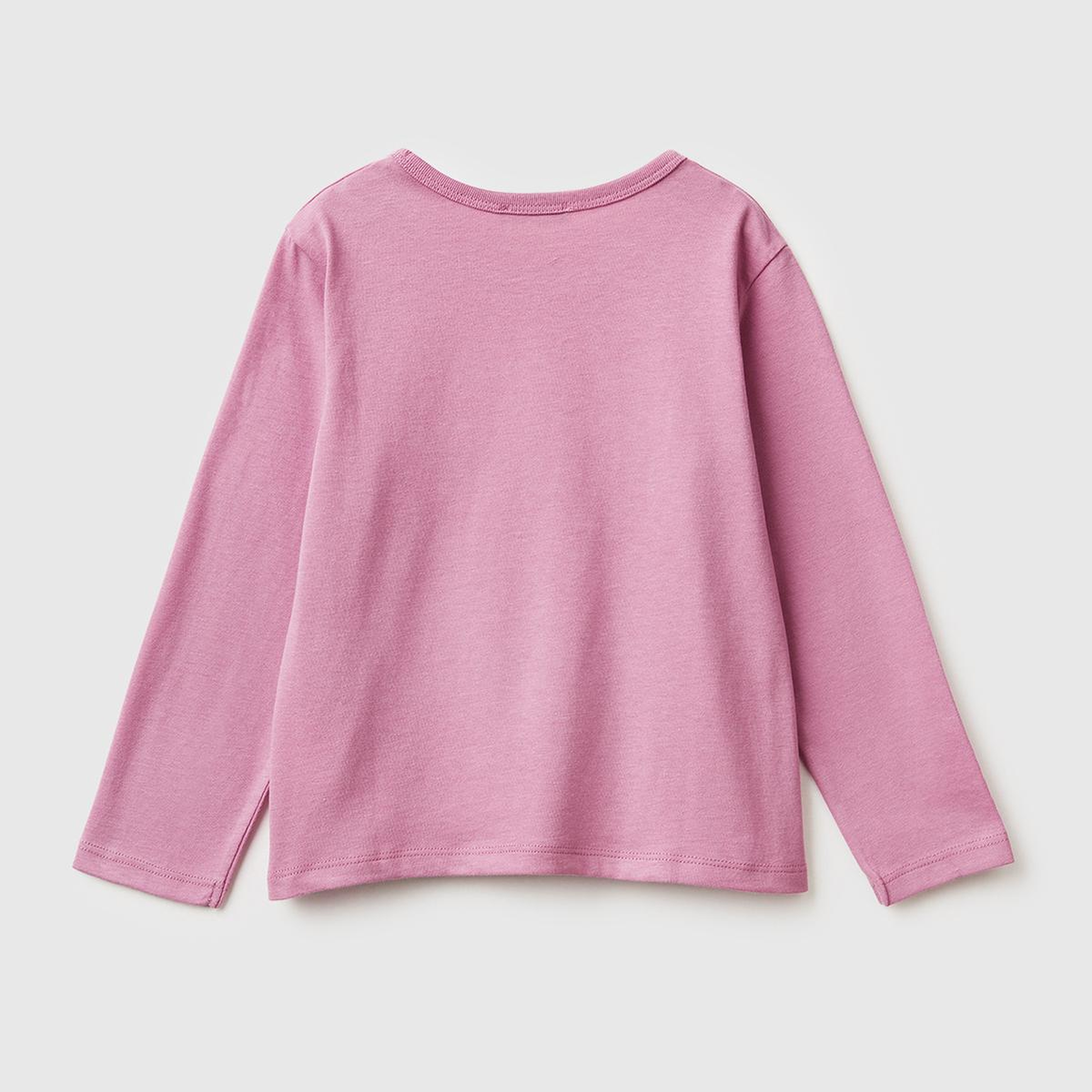 Kız Çocuk Gül Kurusu Baskılı Payetli Regular Fit Uzun Kollu T-shirt