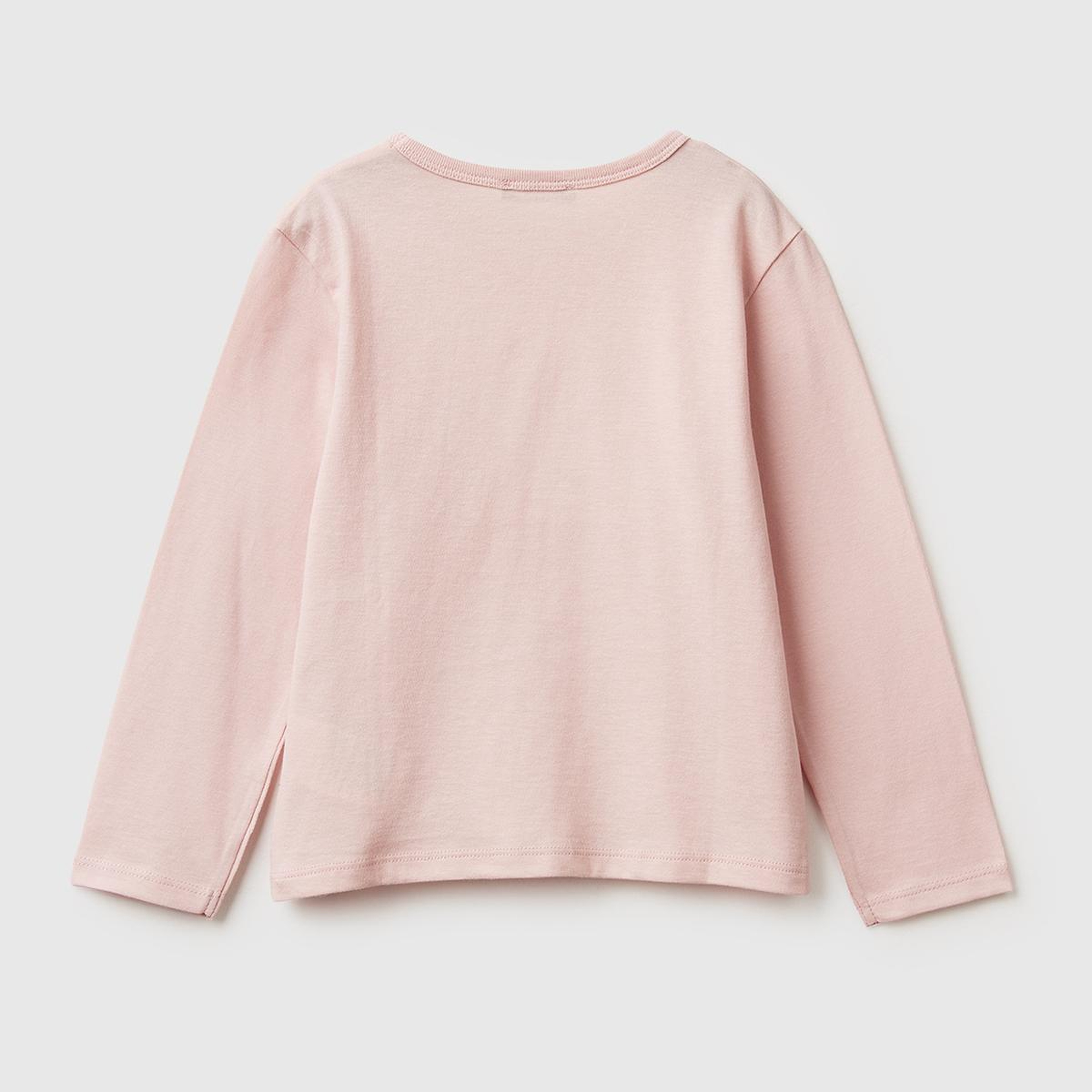 Kız Çocuk Toz Pembe Baskılı Payetli Regular Fit Uzun Kollu T-shirt