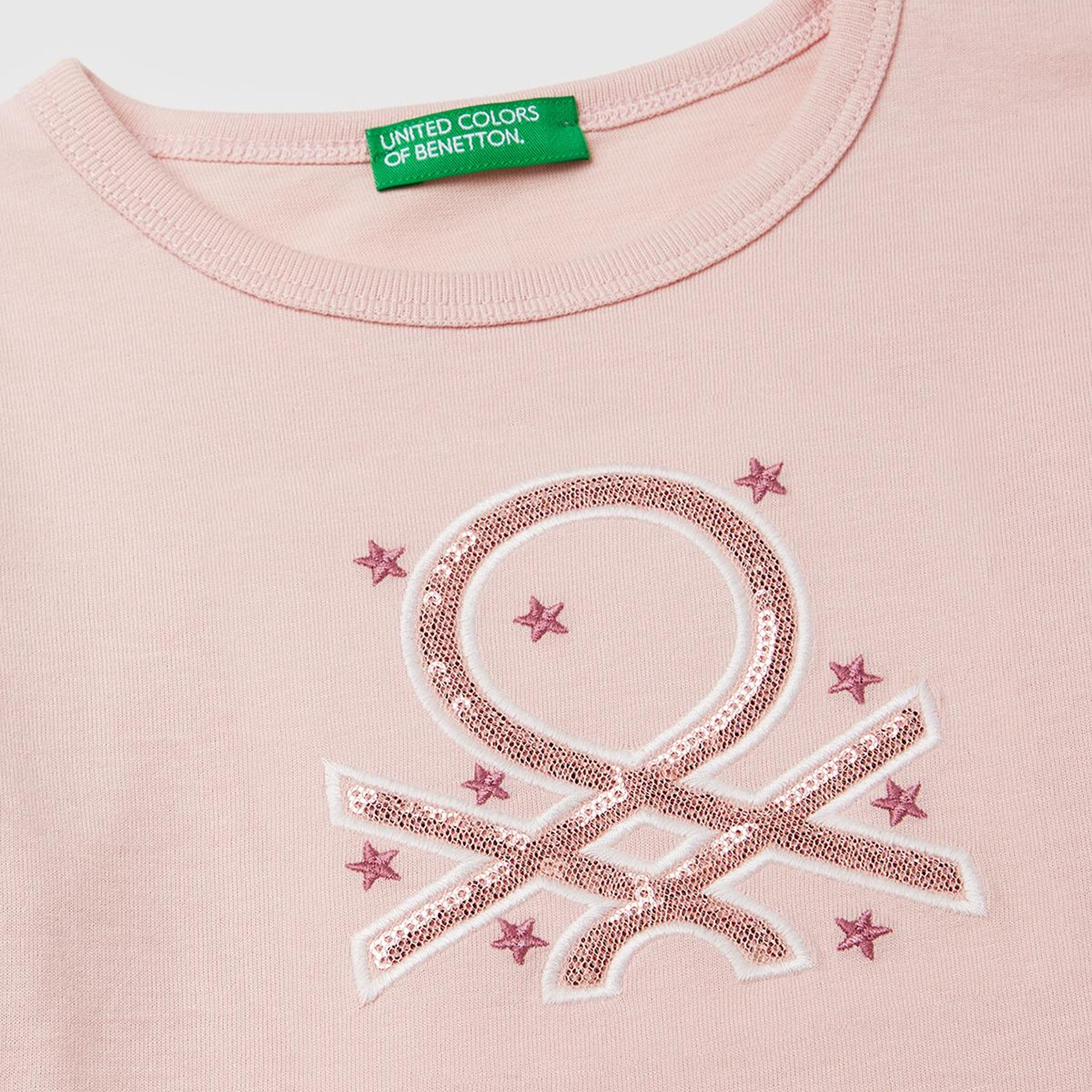 Kız Çocuk Toz Pembe Baskılı Payetli Regular Fit Uzun Kollu T-shirt