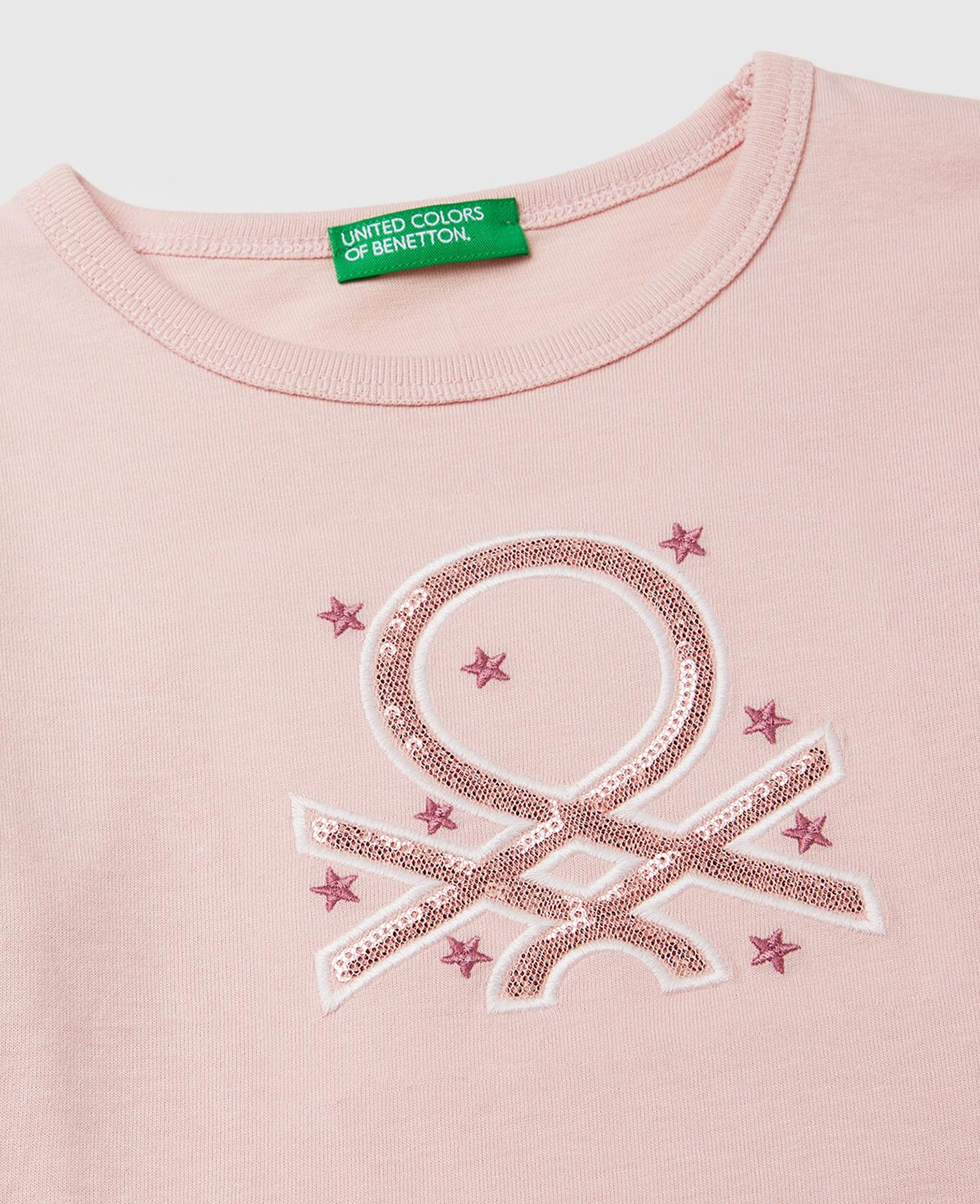 Kız Çocuk Toz Pembe Baskılı Payetli Regular Fit Uzun Kollu T-shirt