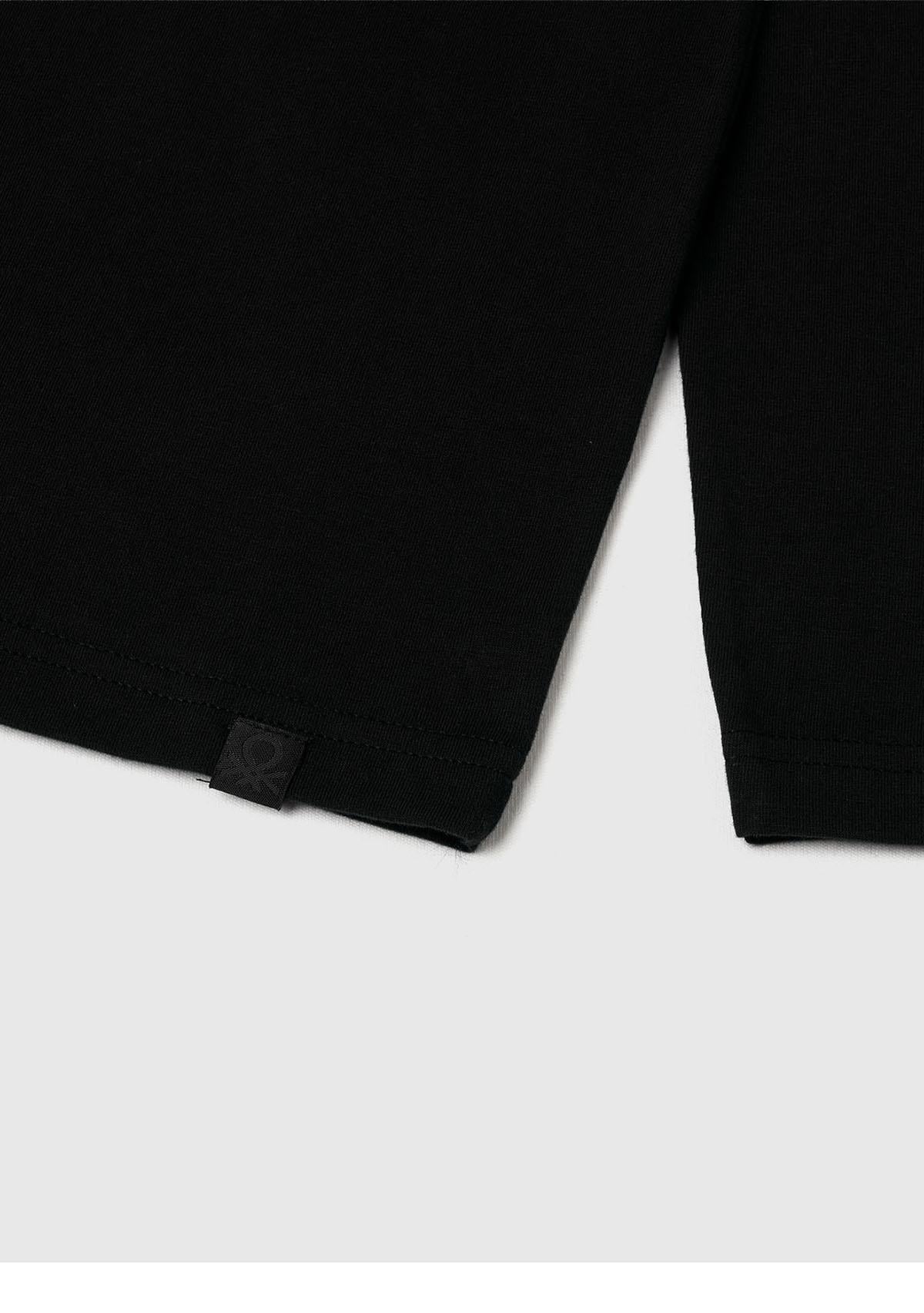 Erkek Çocuk Siyah Balıkçı Yaka Basic T-Shirt