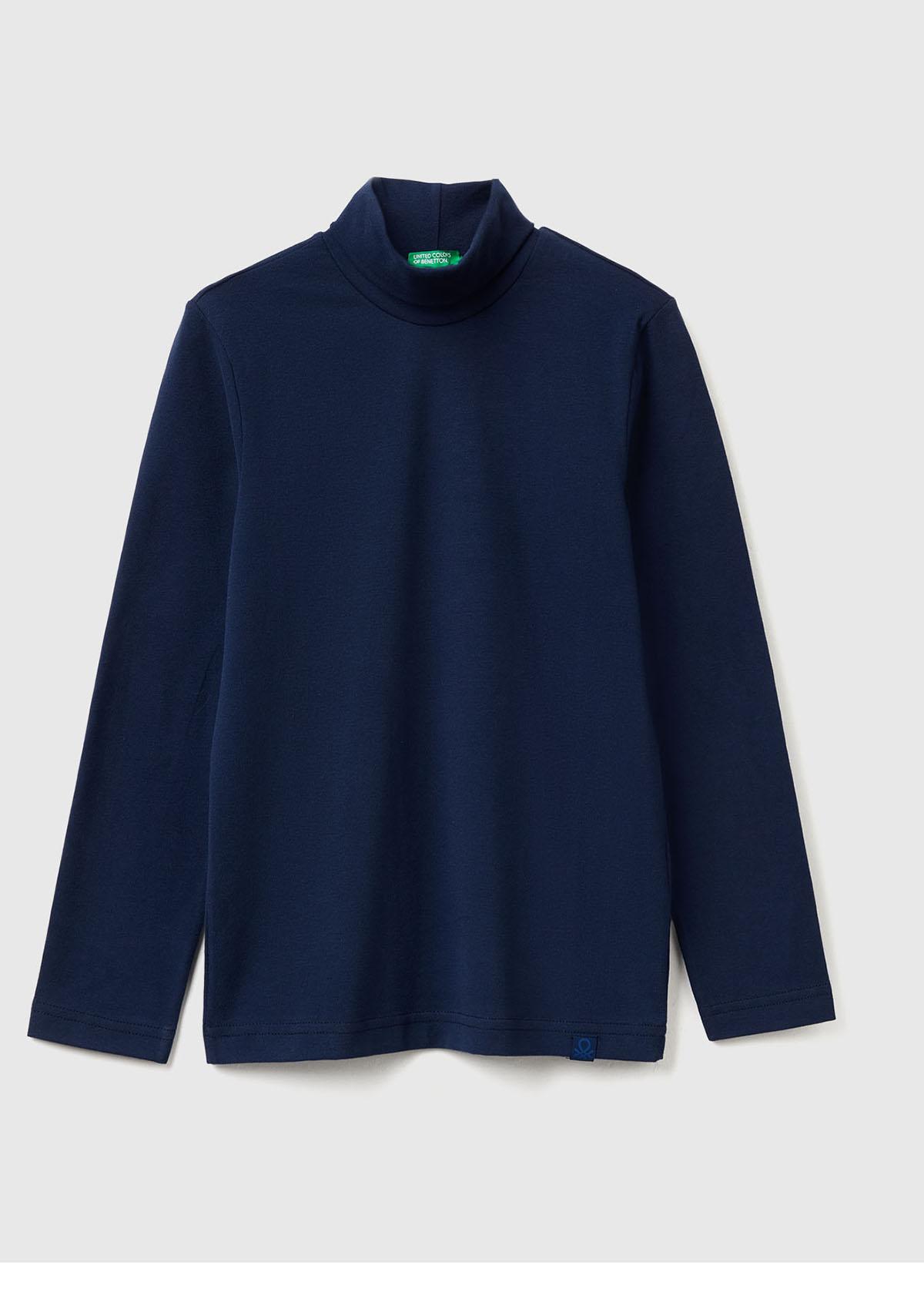 Erkek Çocuk Lacivert Balıkçı Yaka Basic T-Shirt