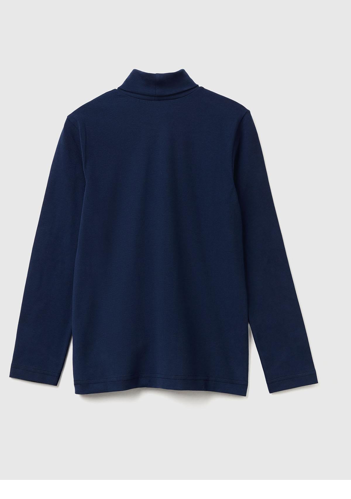 Erkek Çocuk Lacivert Balıkçı Yaka Basic T-Shirt