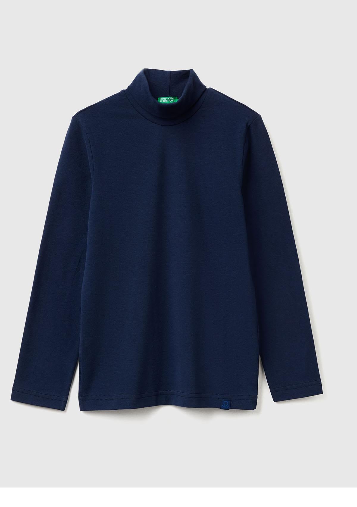Erkek Çocuk Lacivert Balıkçı Yaka Basic T-Shirt