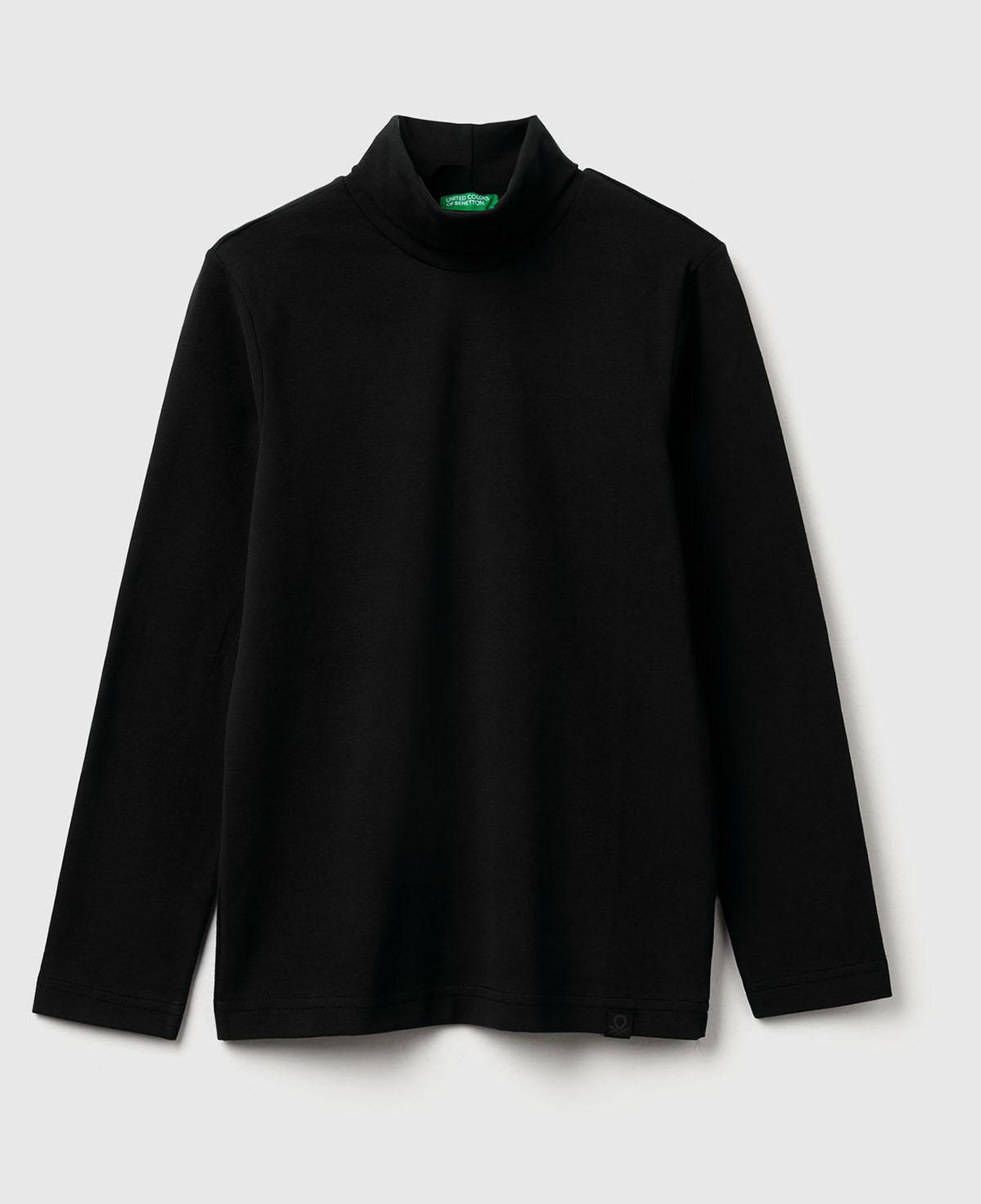 Erkek Çocuk Siyah Balıkçı Yaka Basic T-Shirt