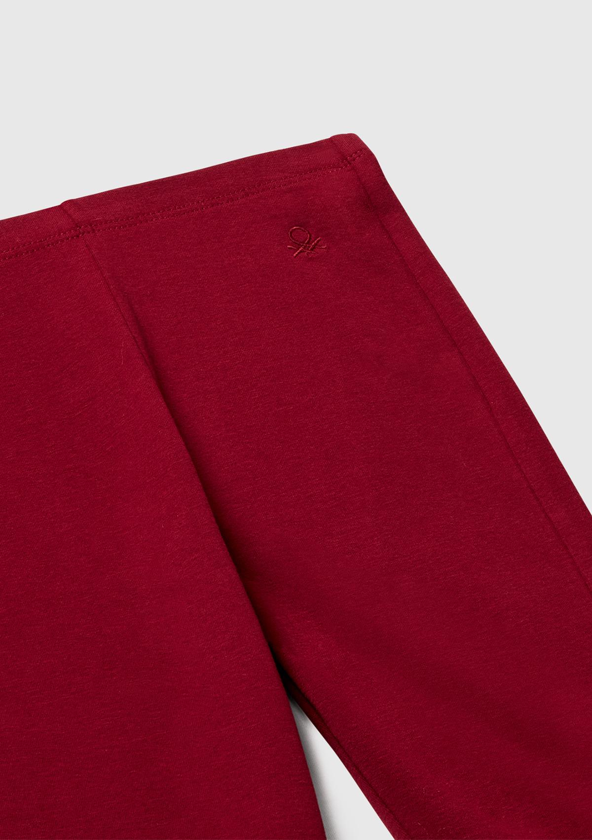 Kız Çocuk Bordo Geniş Paça Logo Detaylı Tayt