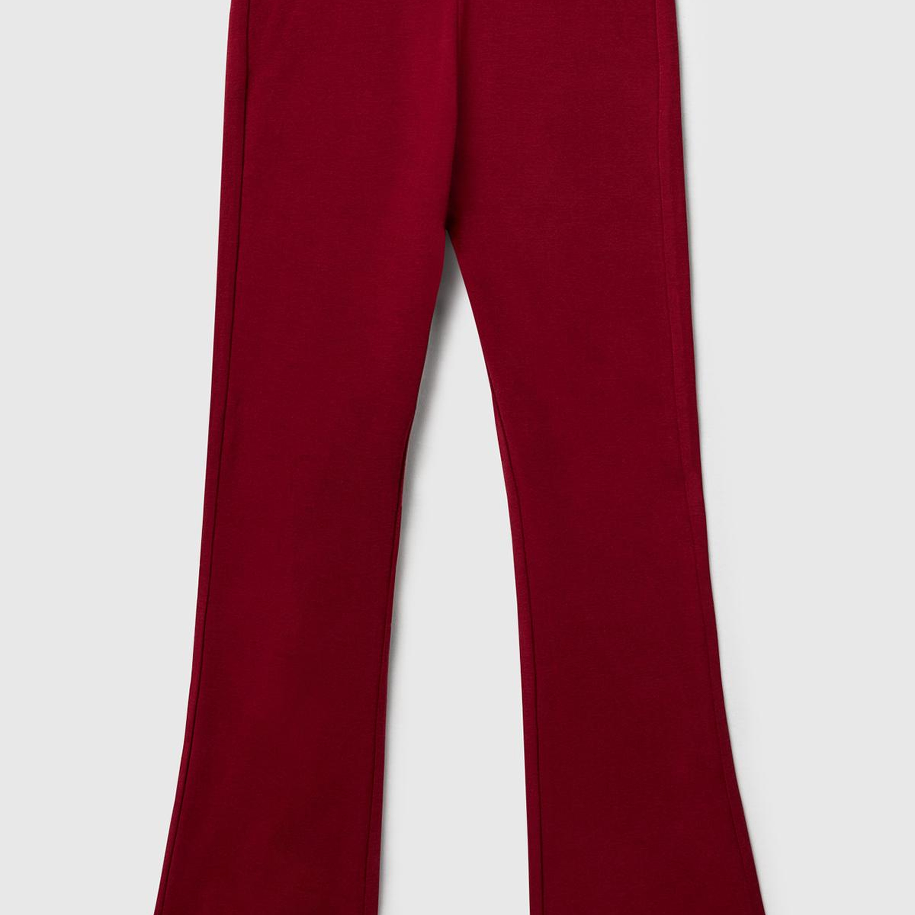 Kız Çocuk Bordo Geniş Paça Logo Detaylı Tayt