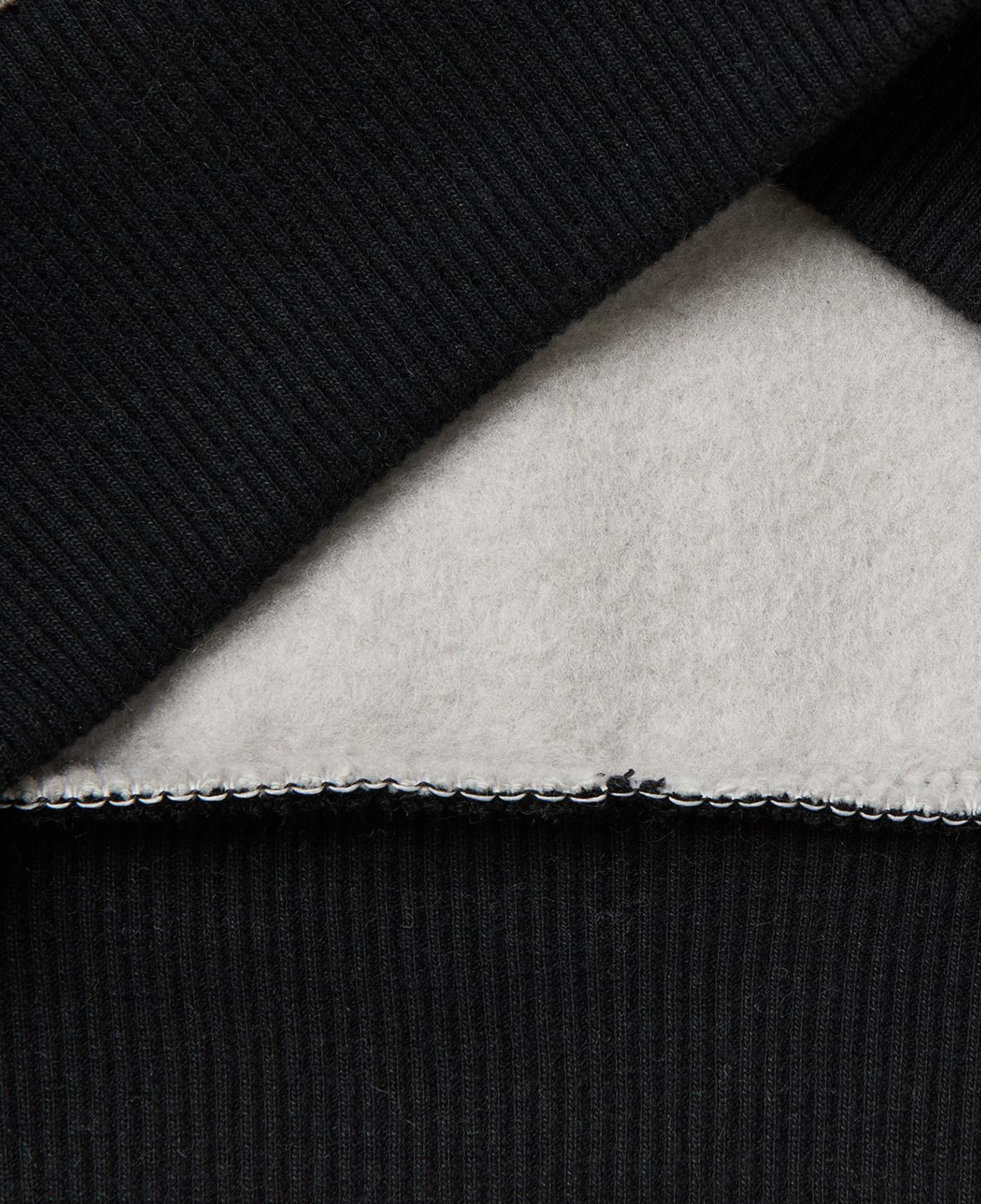 Erkek Çocuk Gri-Krem Önü Logo Baskılı Nervürlü Şardonlu Sweatshirt