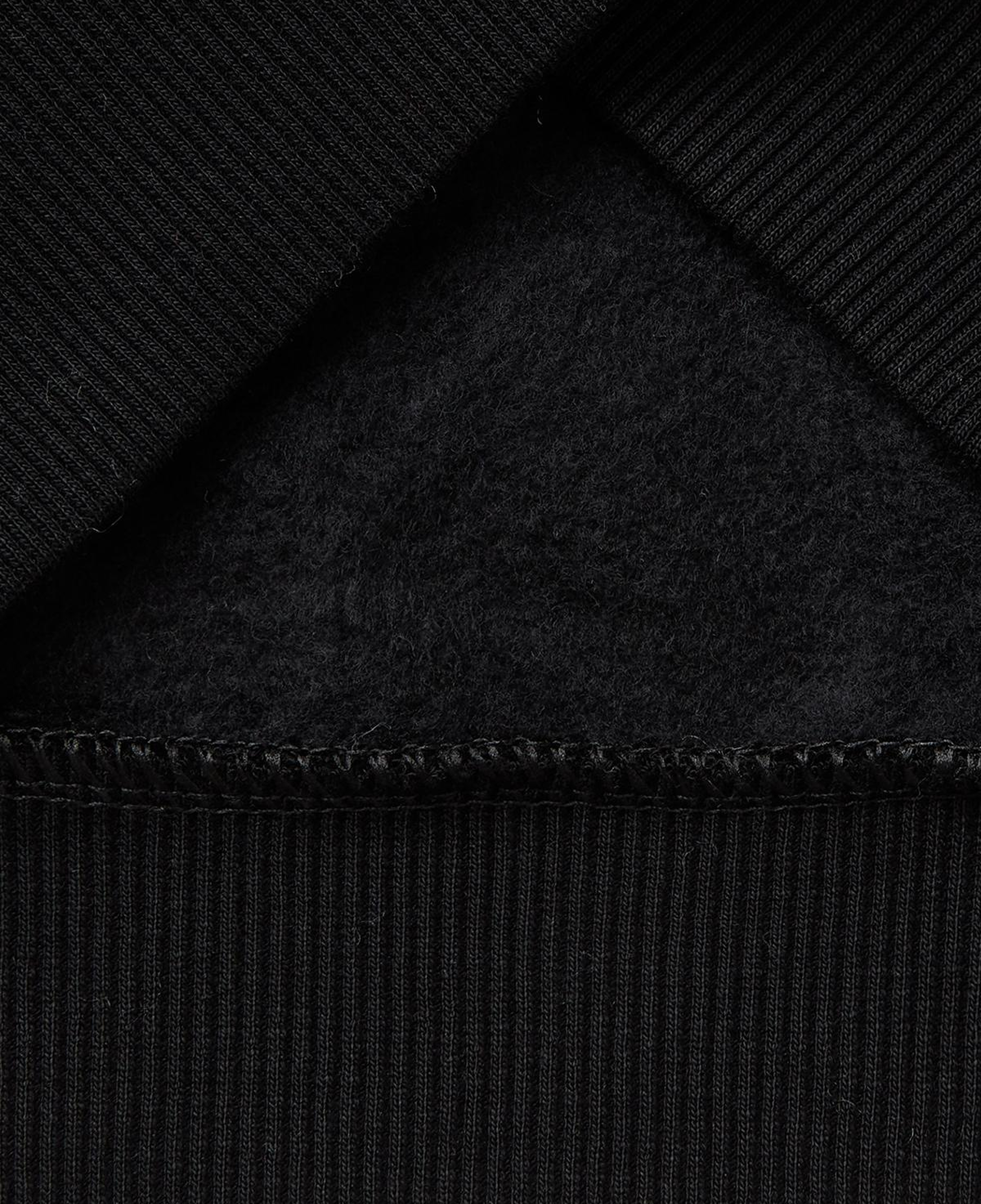 Erkek Çocuk Siyah Önü Logo Baskılı Cepli Nervürlü Kapüşonlu Sweatshirt