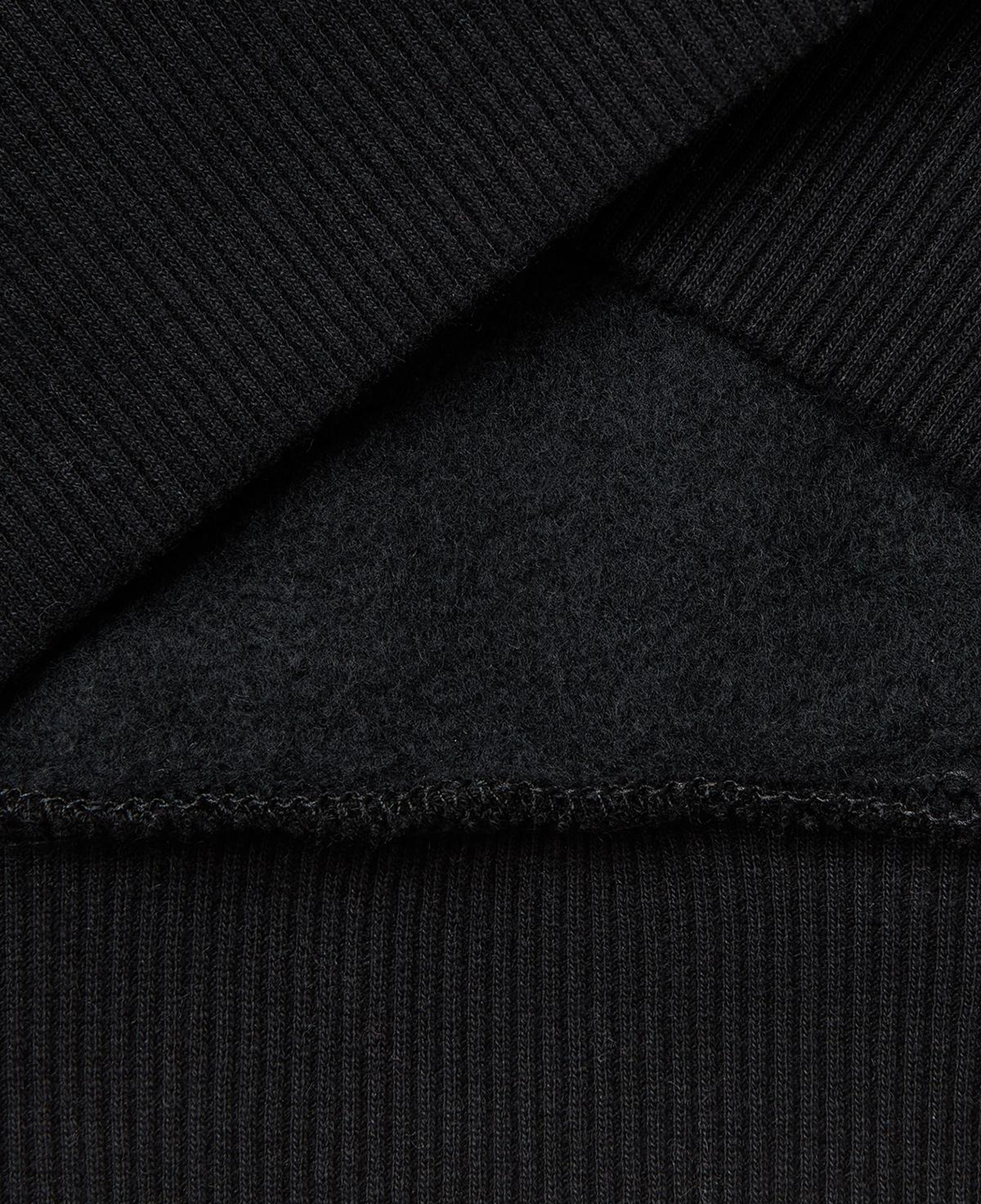 Erkek Çocuk Siyah Önü Logo Baskılı Nervürlü Şardonlu Sweatshirt