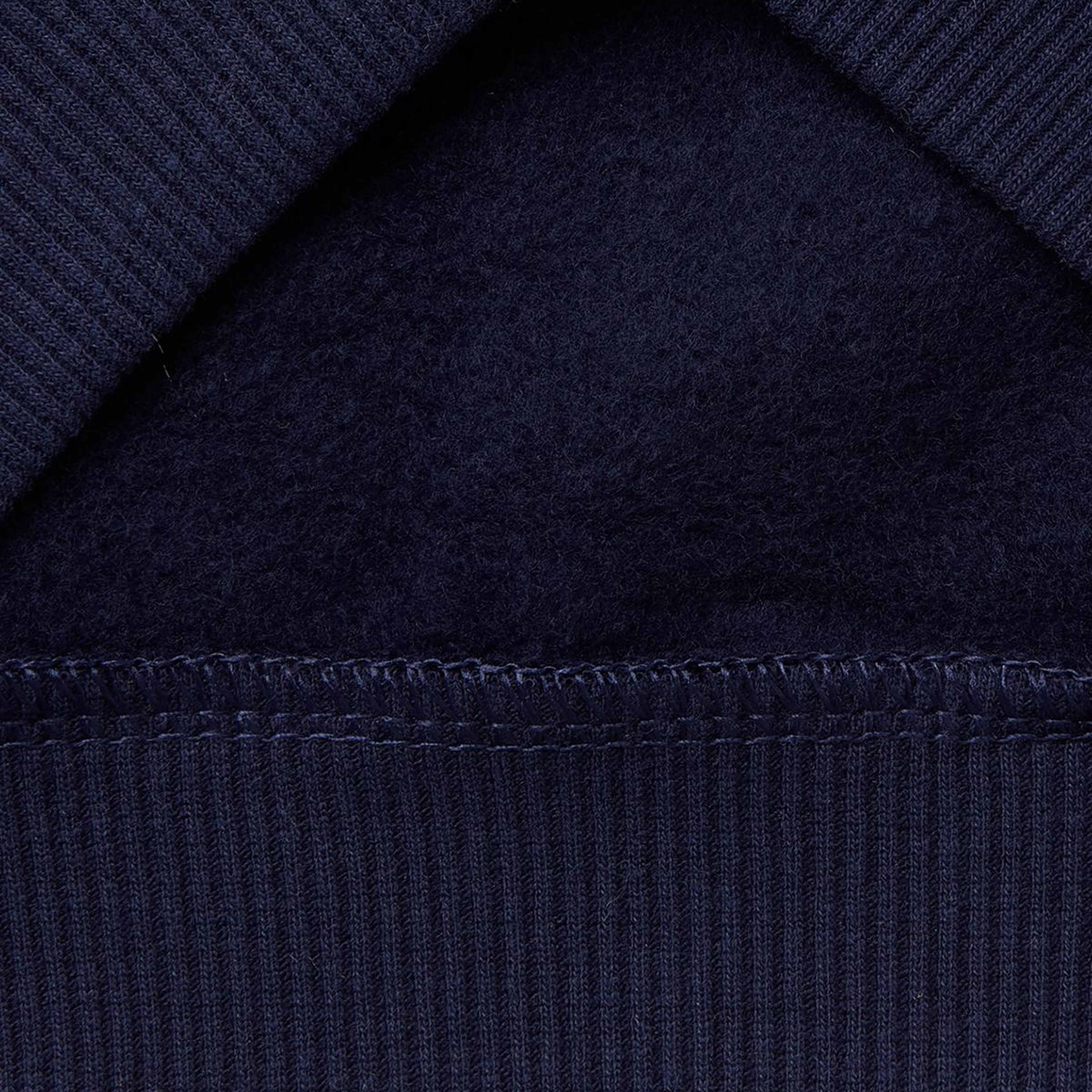 Erkek Çocuk Lacivert Önü Logo Baskılı Cepli Nervürlü Kapüşonlu Sweatshirt