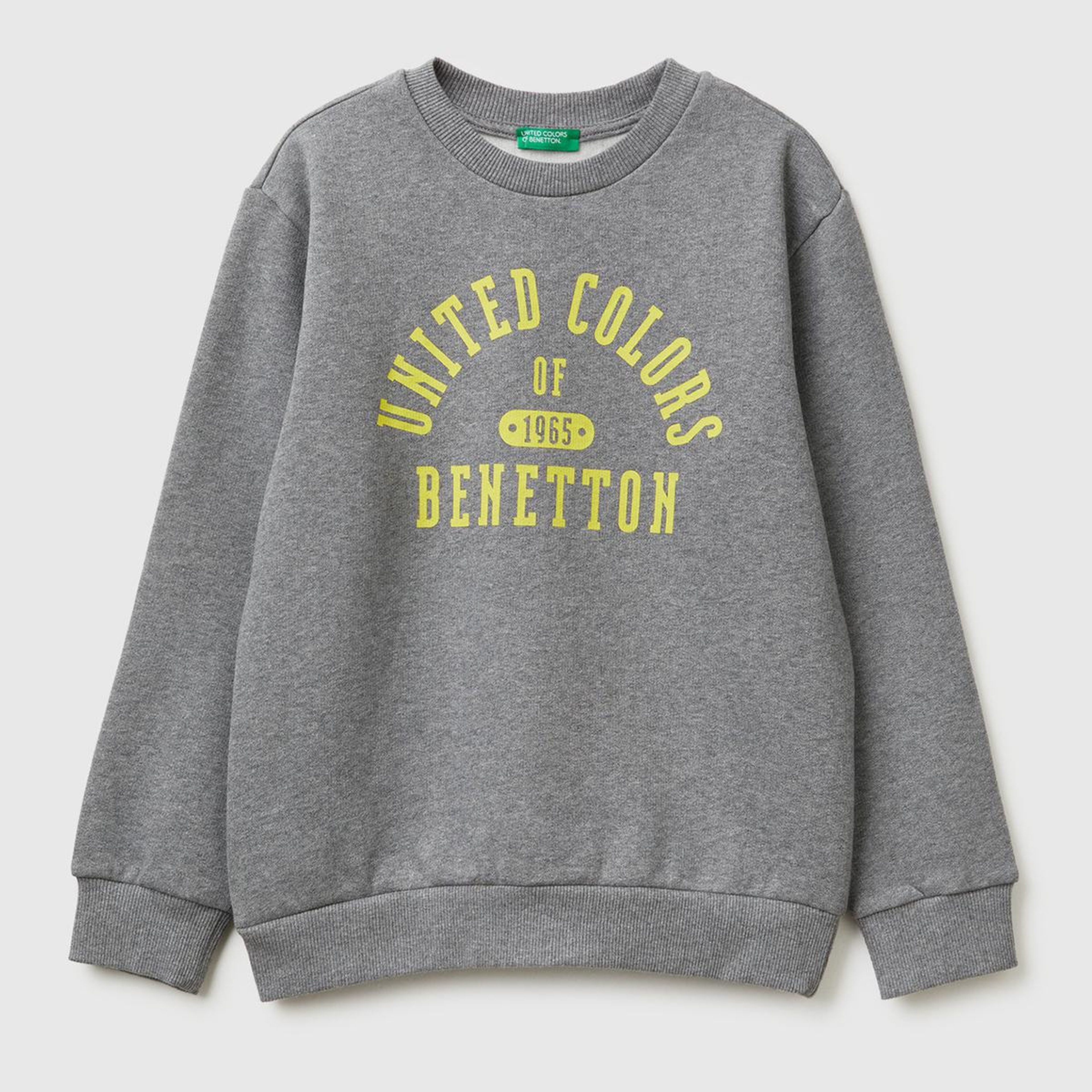 Erkek Çocuk Antrasit Melanj Önü Logo Baskılı Nervürlü Şardonlu Sweatshirt