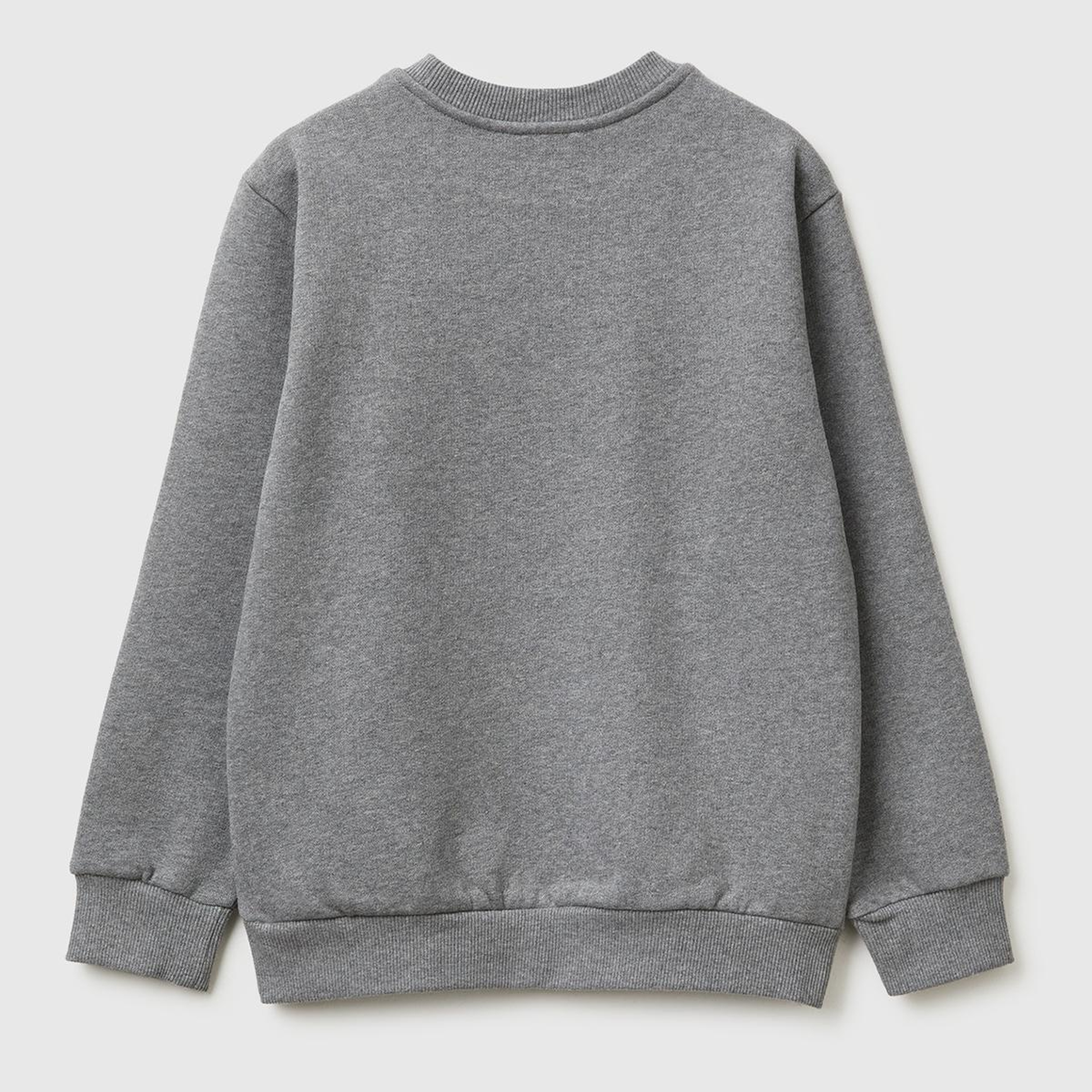 Erkek Çocuk Antrasit Melanj Önü Logo Baskılı Nervürlü Şardonlu Sweatshirt